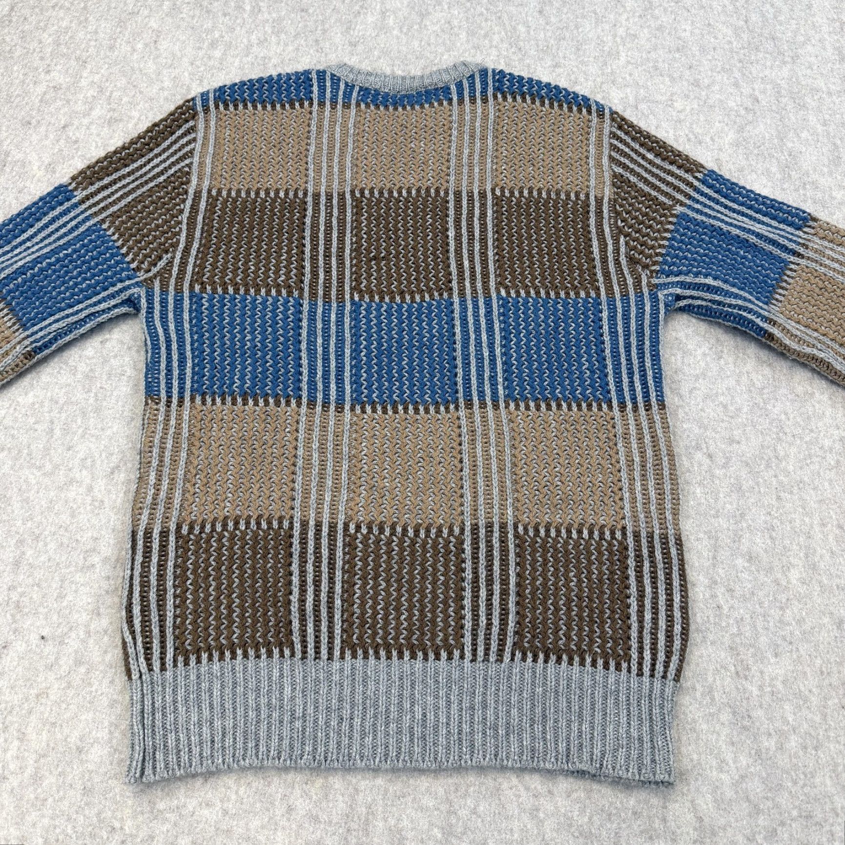 Vintage VINTAGE St. Johns Bay Sweater Mens Large Blue Brown Wool Striped Made USA 90s Size US L / EU 52-54 / 3 - 6 Thumbnail