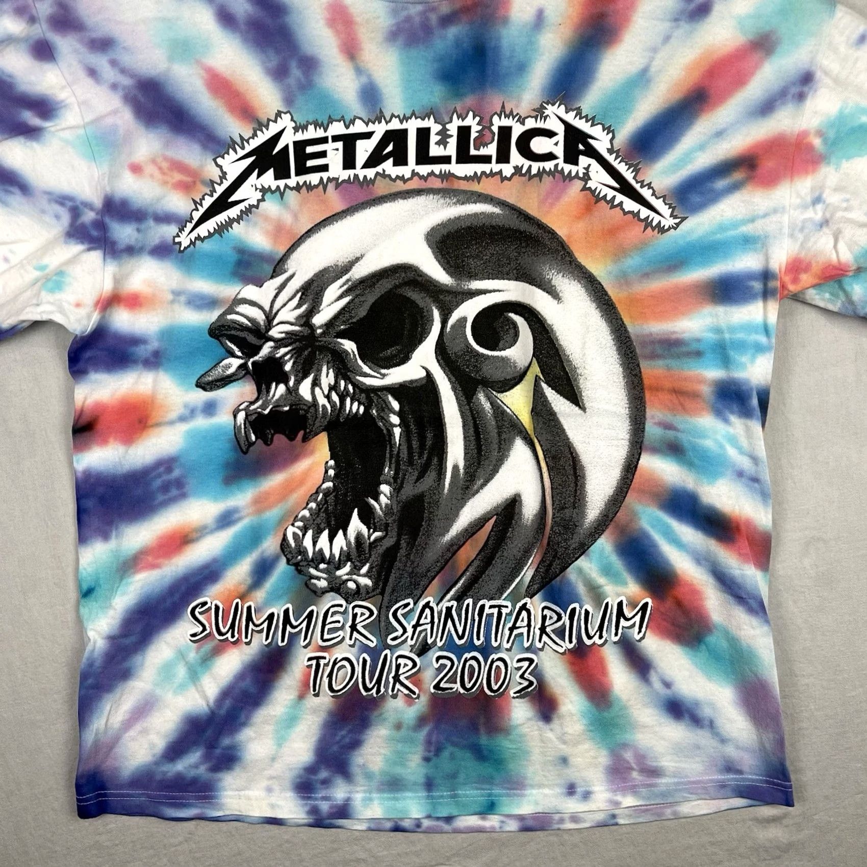 Delta VINTAGE Metallica Shirt Mens Large Summer Sanitarium Tour 2003 Tie Dye Band Tee Size US L / EU 52-54 / 3 - 2 Thumbnail