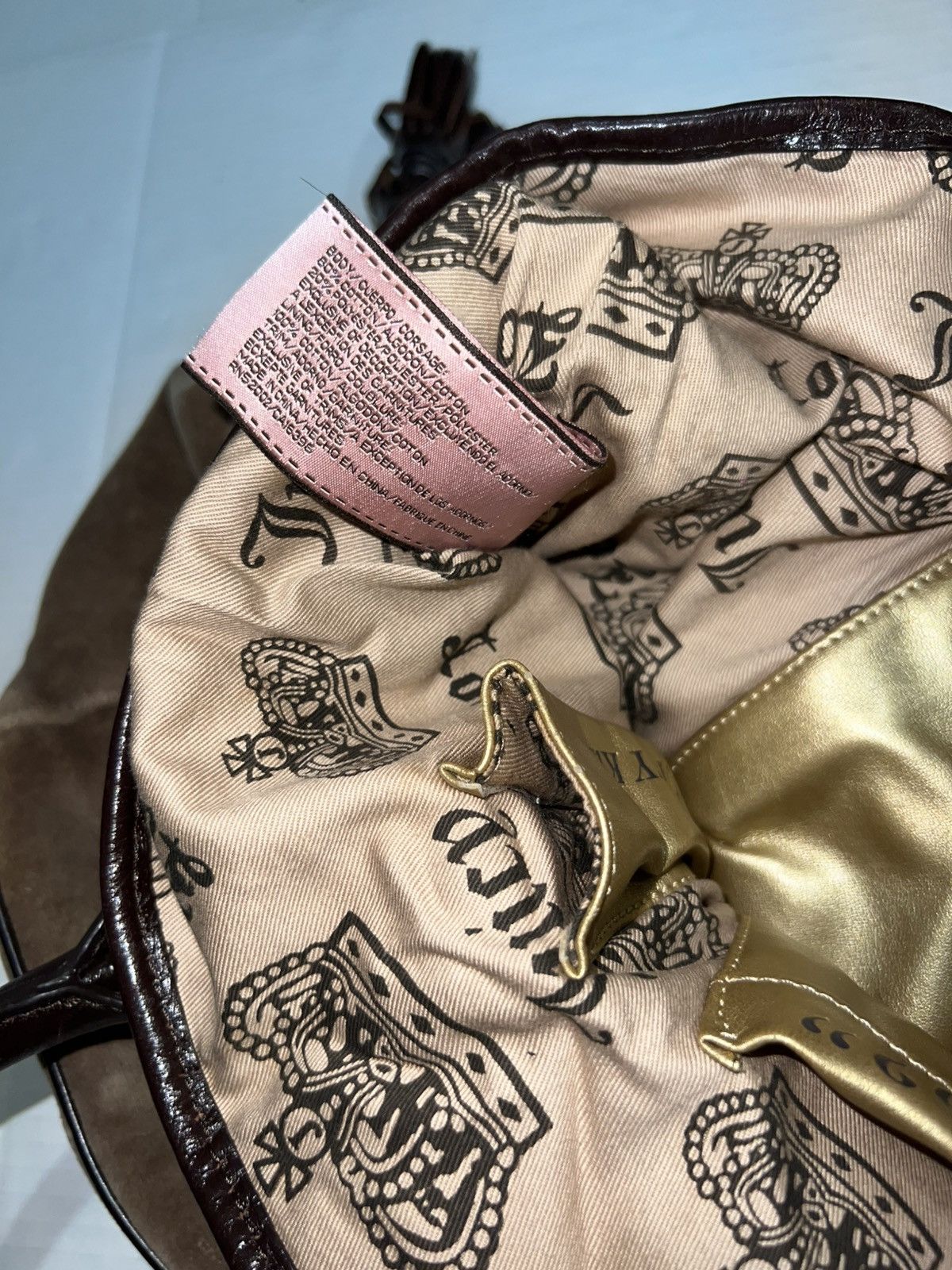 Juicy Couture Vintage Juicy Couture Handbag PurseTote Brown Velour Bag Y2k Size ONE SIZE - 11 Thumbnail
