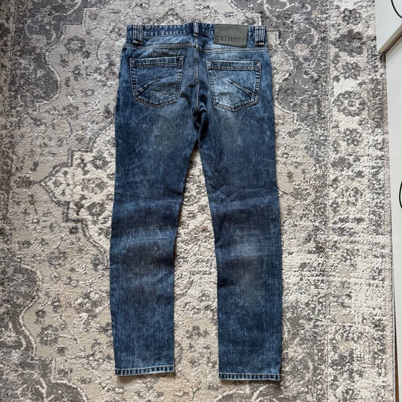 John Galliano RARE John Galliano Vintage Denim Washed Faded Goth Jeans Size 35" - 2 Thumbnail