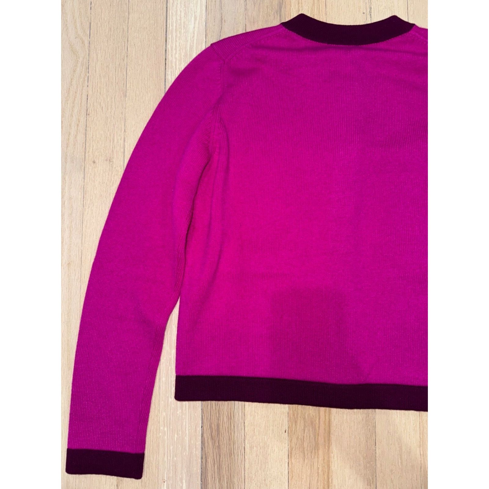Chanel Chanel 20A Purple Pink Cashmere Gold CC Logo Long Sleeve Size XS / US 0-2 / IT 36-38 - 9 Thumbnail