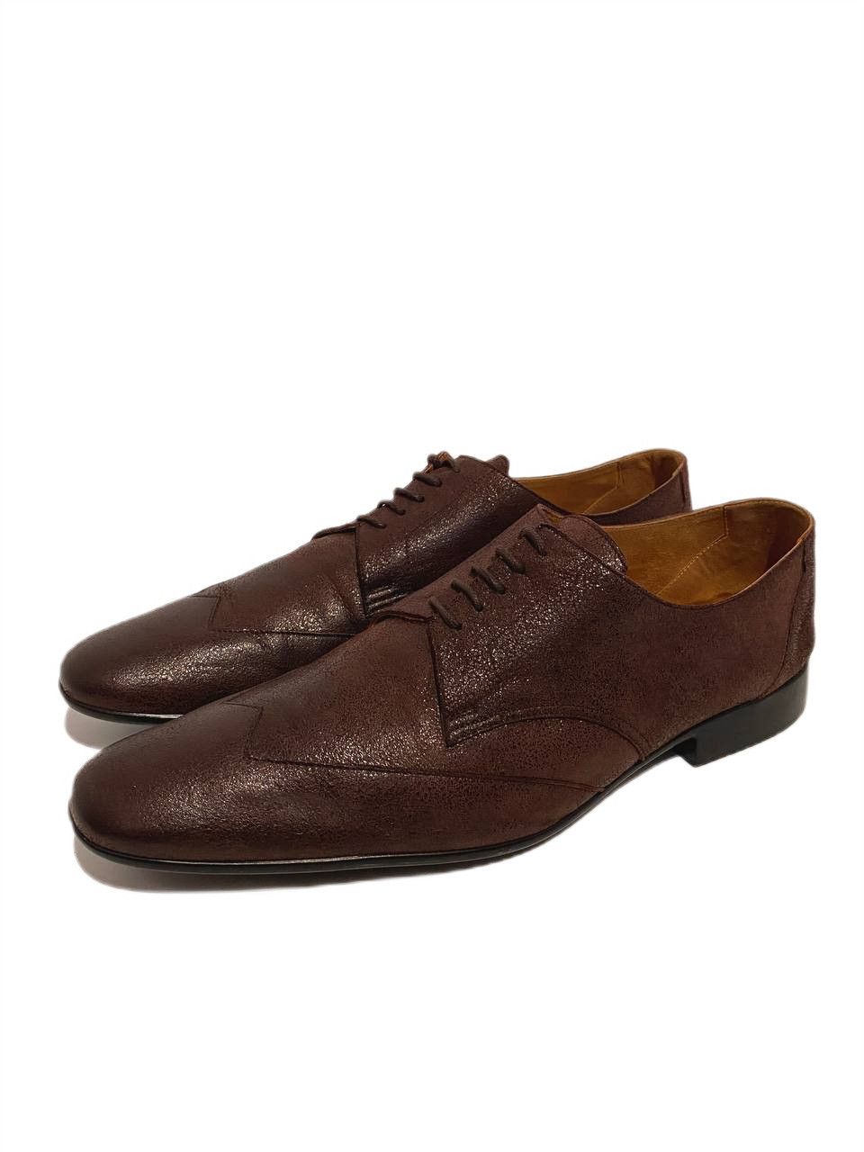 Hermes Oxford Leather Lace Up Flats Classic Formal Shoes