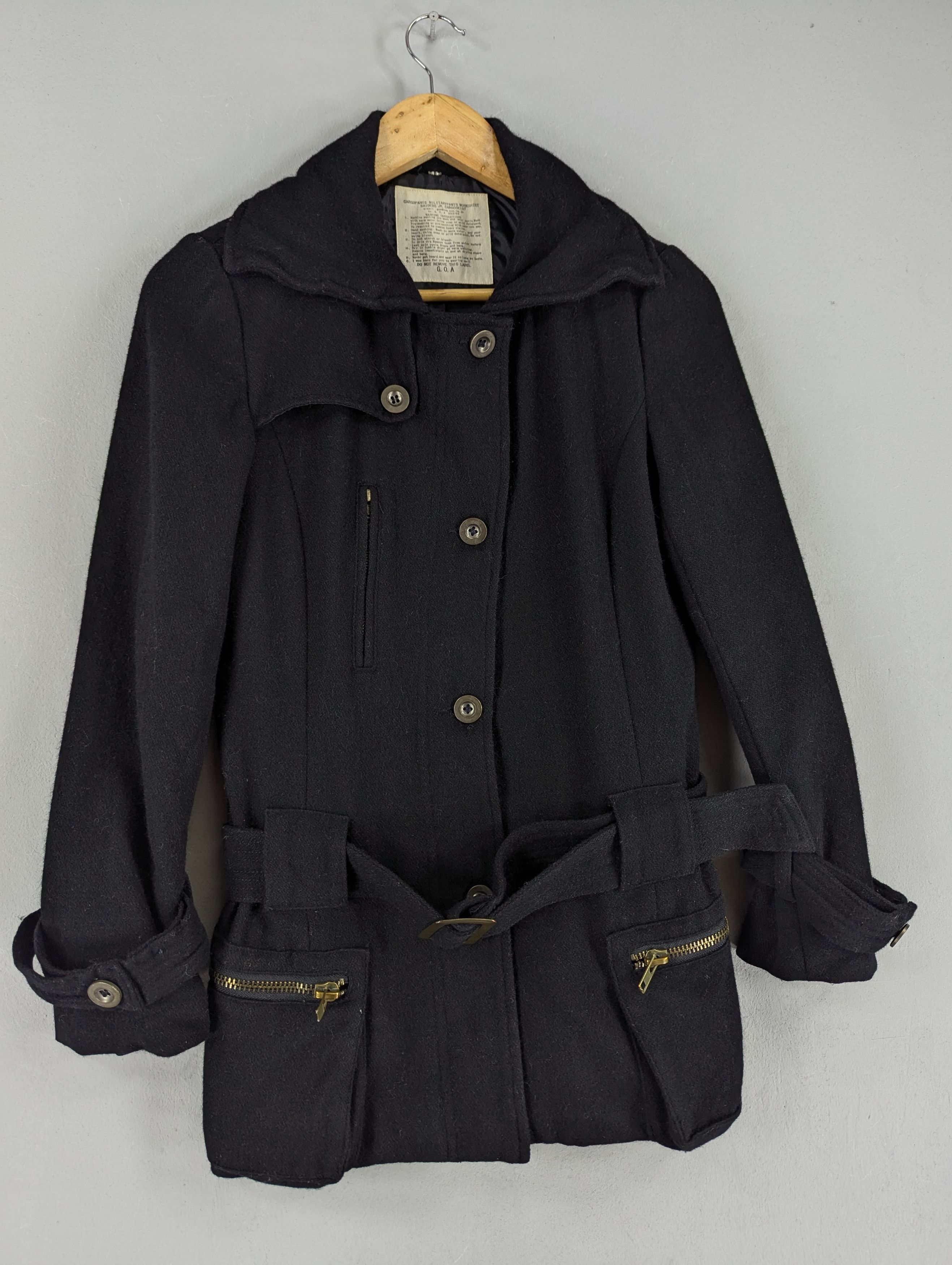 GOA G.O.A Military Style Wool Coat Jacket With Belted Size S / US 4 / IT 40 - 3 Thumbnail