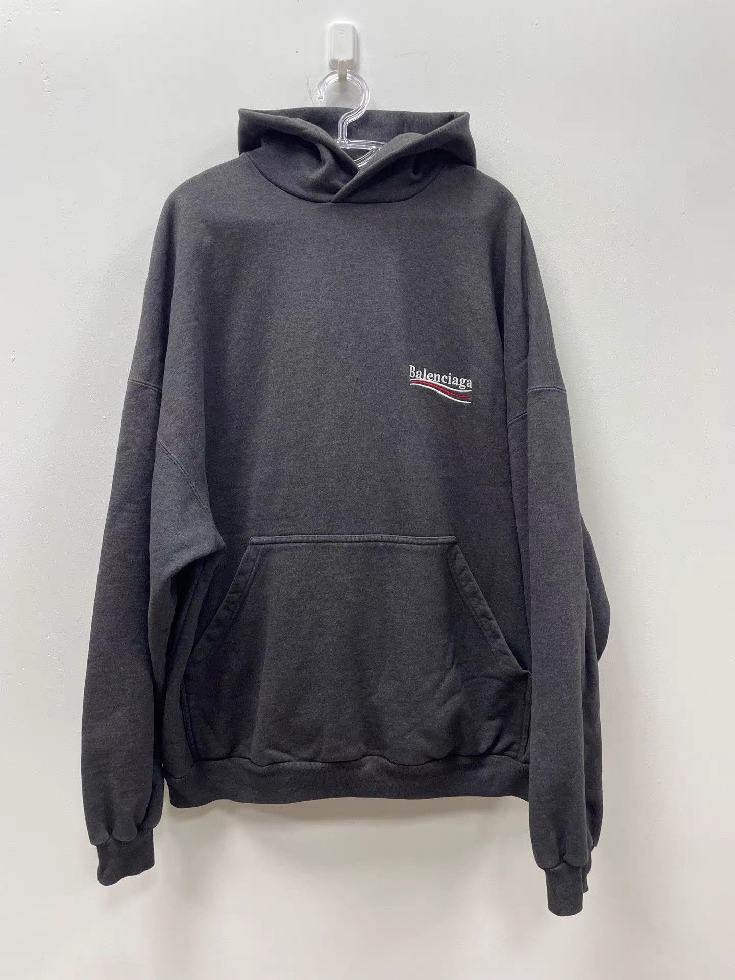 Balenciaga Gray Oversized Hoodie with Front Pocket Size US L / EU 52-54 / 3 - 1 Thumbnail