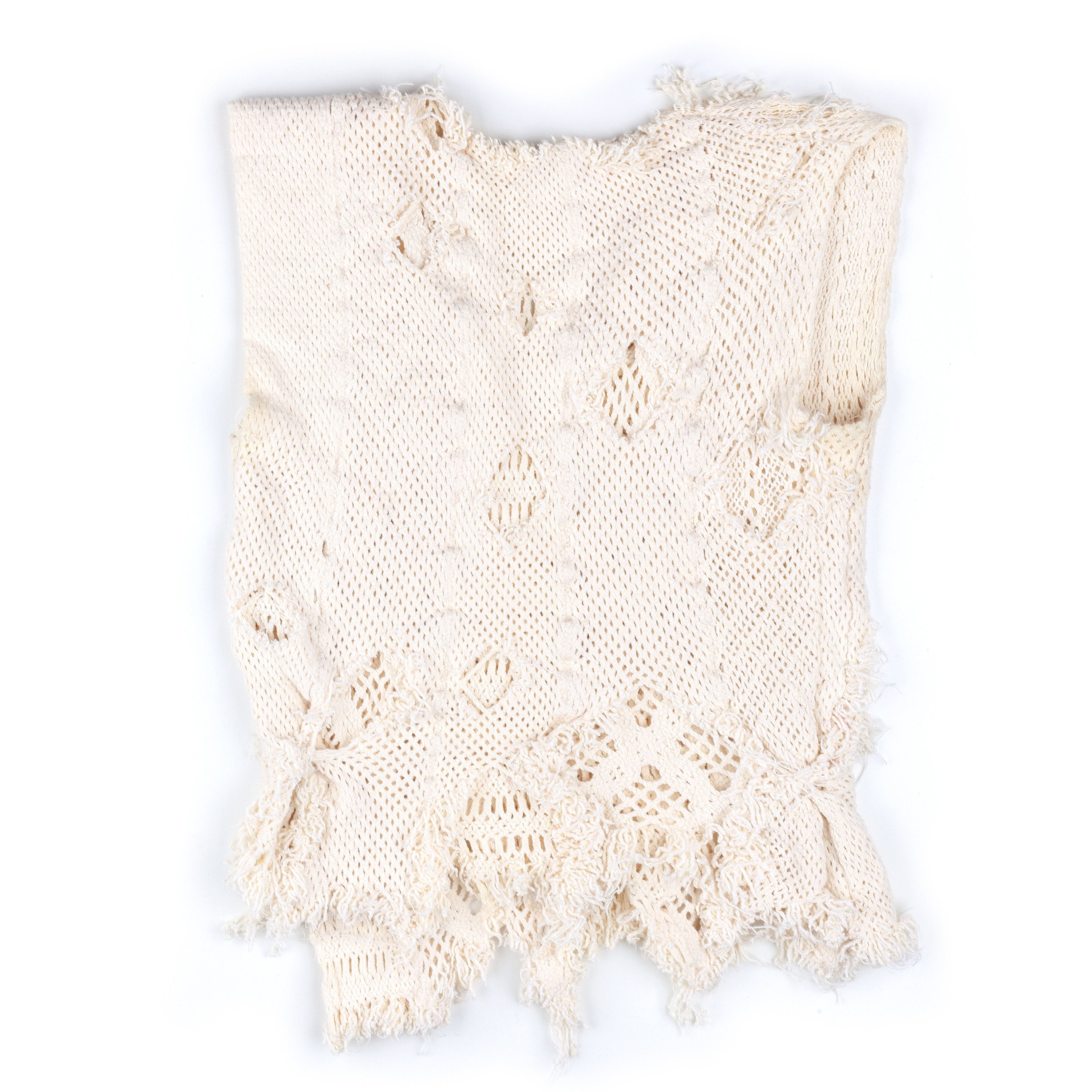 Comme des Garcons × Junya Watanabe Comme Des Garçons Crochet Asymmetrical Vintage Beige Top (M) Size M / US 6-8 / IT 42-44 - 3 Thumbnail