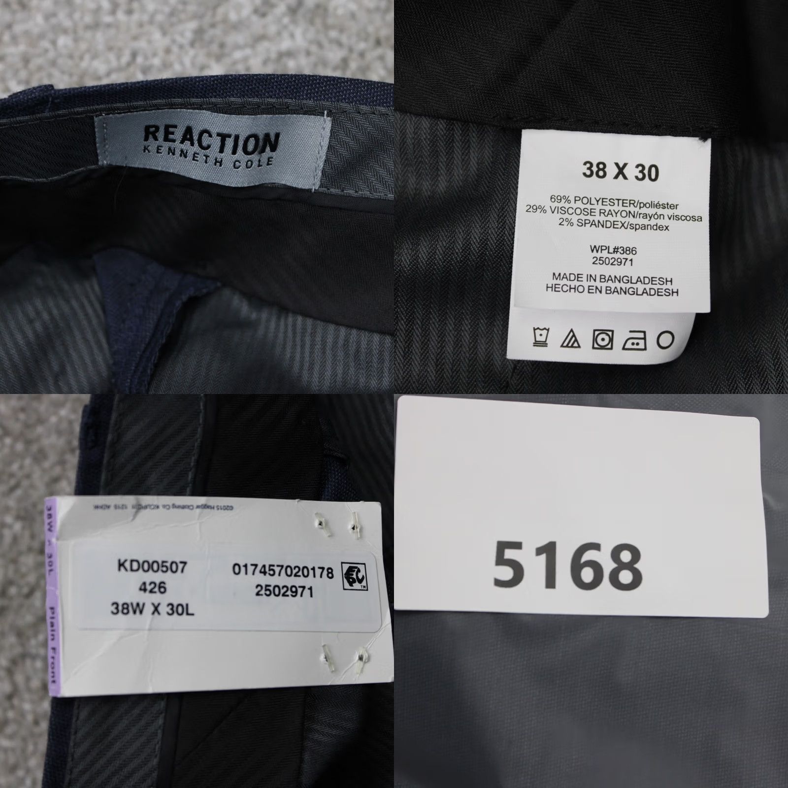 Kenneth Cole Kenneth Cole Reaction Pants Slim Men 38x30 Blue Textured Weave Stretch Flat Front Slim Fit NWT Size US 38 / EU 54 - 9 Thumbnail