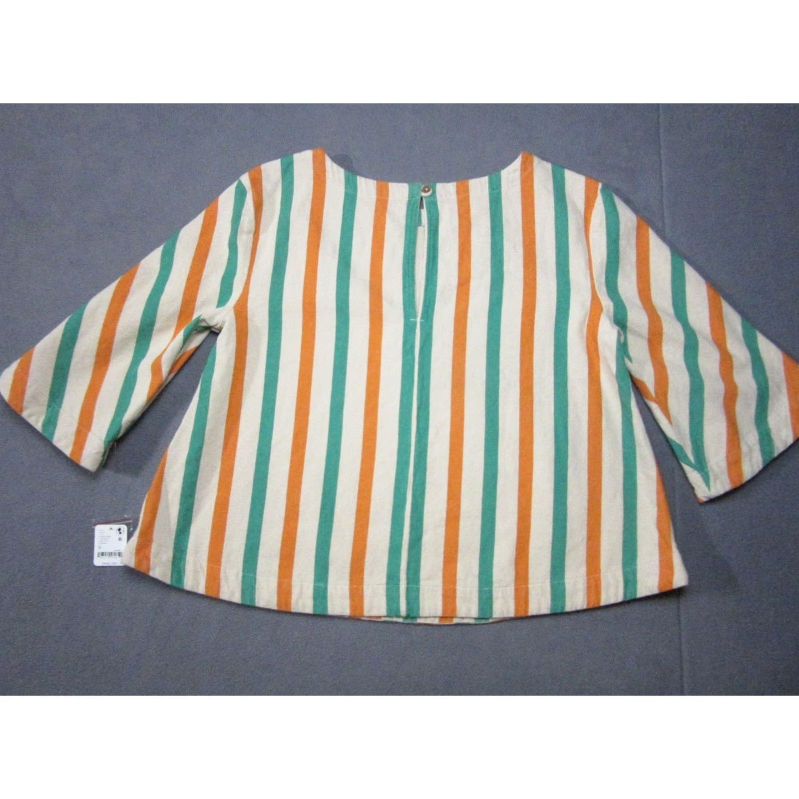 Free People Free People Blouse Womens Medium Multicolor Striped Boho Button Long Sleeve Keyhole Back Non-Formal Shirt Size M / US 6-8 / IT 42-44 - 5 Thumbnail