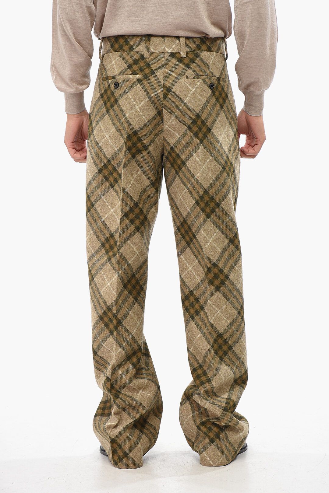 Burberry og1mm1125 Double-Pleated Wool Pant in Multicolor Size US 30 / EU 46 - 2 Thumbnail