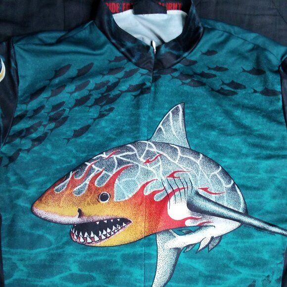 Other Vintage Primal Wear Shark Fire Flames Cycling Jersey Size US XL / EU 56 / 4 - 1 Thumbnail