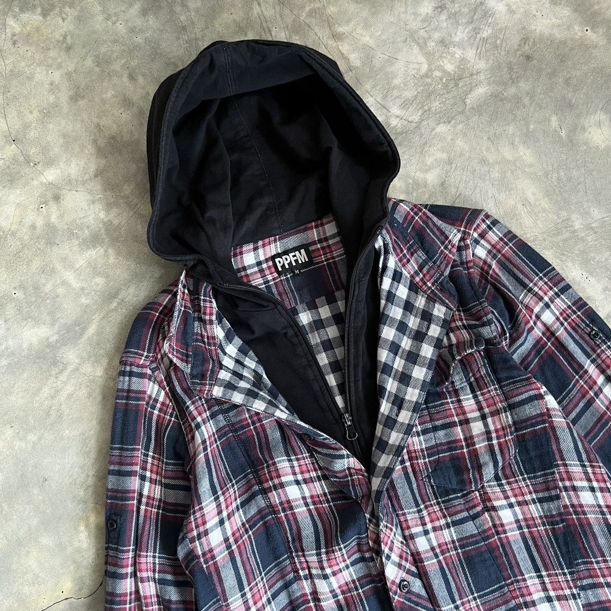 PPFM 2000s PPFM Vkei Style Double Layered Hooded Button up Shirt Size US M / EU 48-50 / 2 - 3 Thumbnail