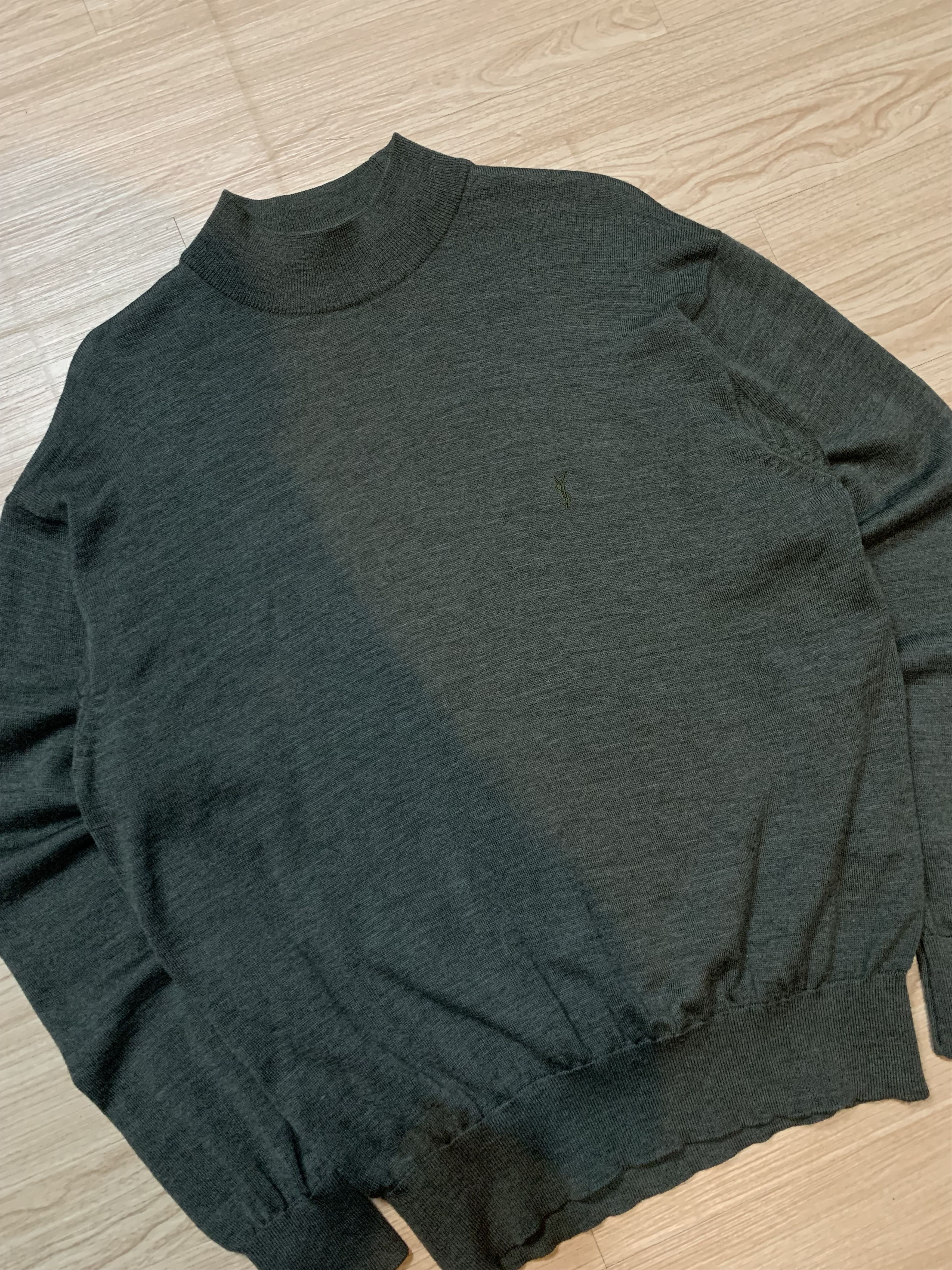 Yves Saint Laurent YSL Sweater Knit YSL Sweatshirt Old Money Dark Green Size US L / EU 52-54 / 3 - 2 Thumbnail
