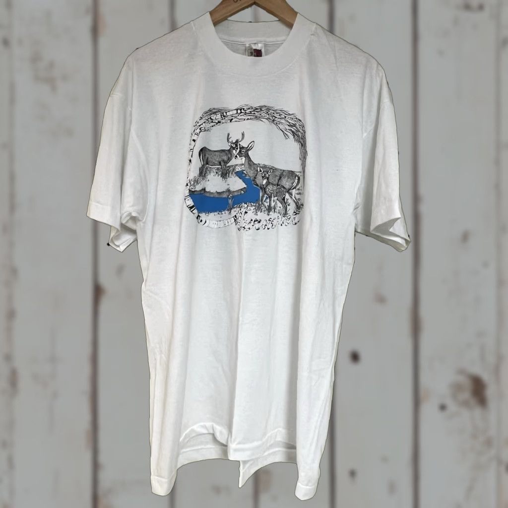 Fruit Of The Loom VINTAGE Fruit of the Loom T-Shirt XL White Short Sleeve Crew Neck Puff Stitch Men Boys? Size US XL / EU 56 / 4 - 1 Thumbnail