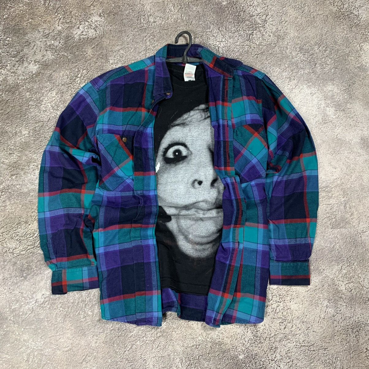 Vintage Vintage 90s Plaid Shirt Graphic Streetwear Grunge Oversized Size US L / EU 52-54 / 3 - 1 Thumbnail