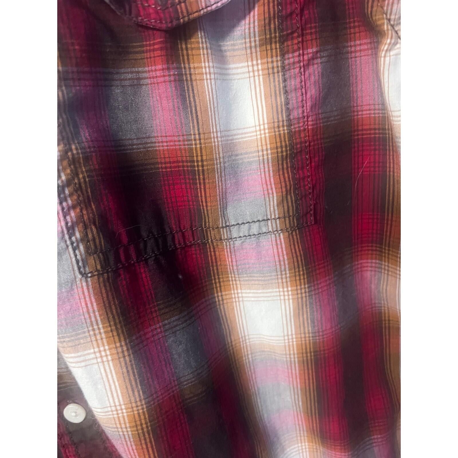 Urban Pipeline Urban Pipeline Plaid Western Shirt Mens Large Burgundy L/S Size US L / EU 52-54 / 3 - 4 Thumbnail