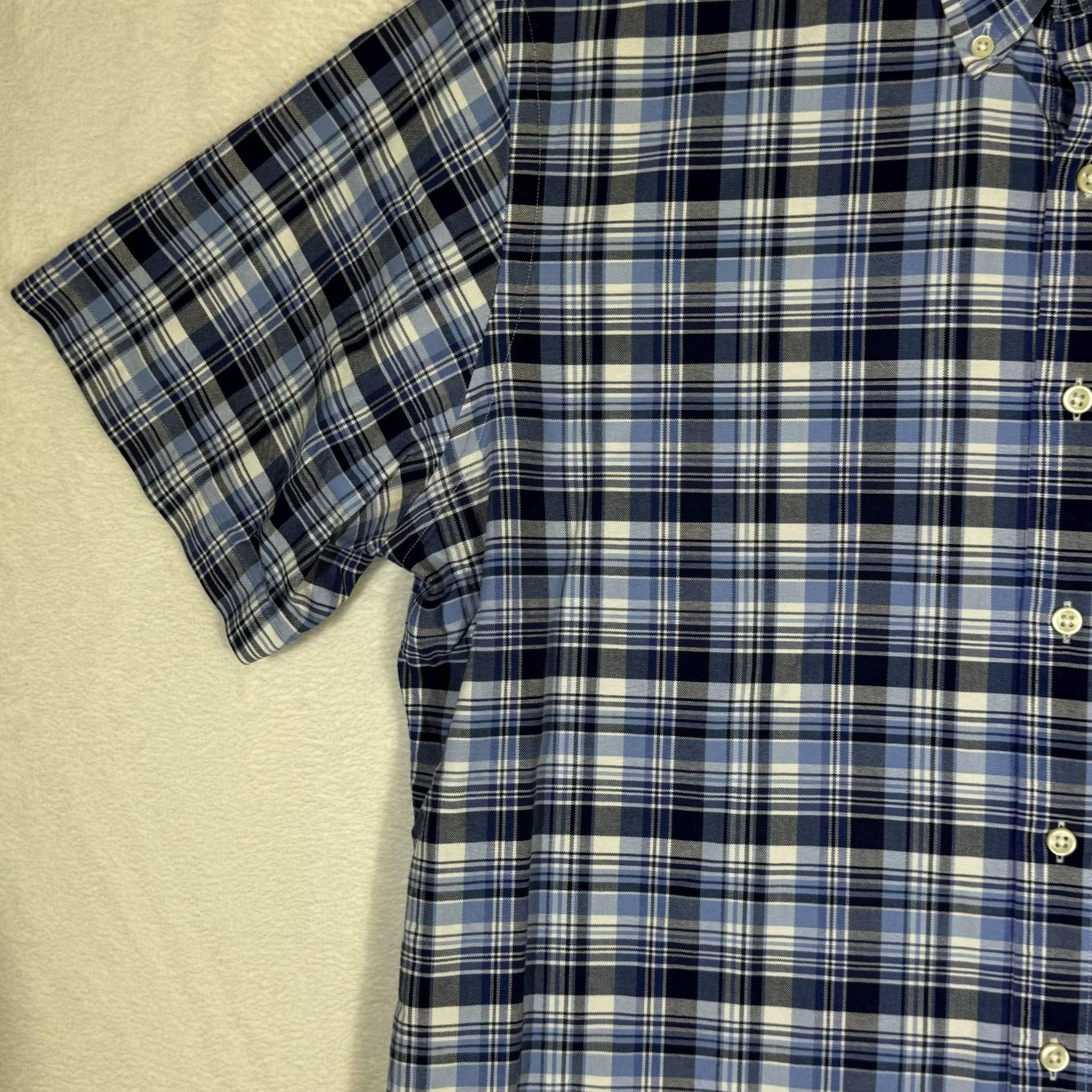 Ralph Lauren Ralph Lauren Shirt Mens Large Blue Plaid Button Down Short Sleeve Polo Pony Size US L / EU 52-54 / 3 - 4 Thumbnail