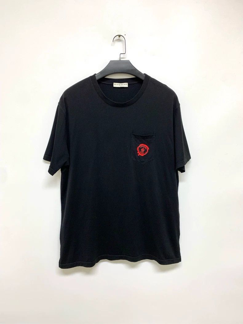 Givenchy Givenchy Black Short Sleeve T-Shirt with Unique Red Stamp Size US XL / EU 56 / 4 - 1 Thumbnail