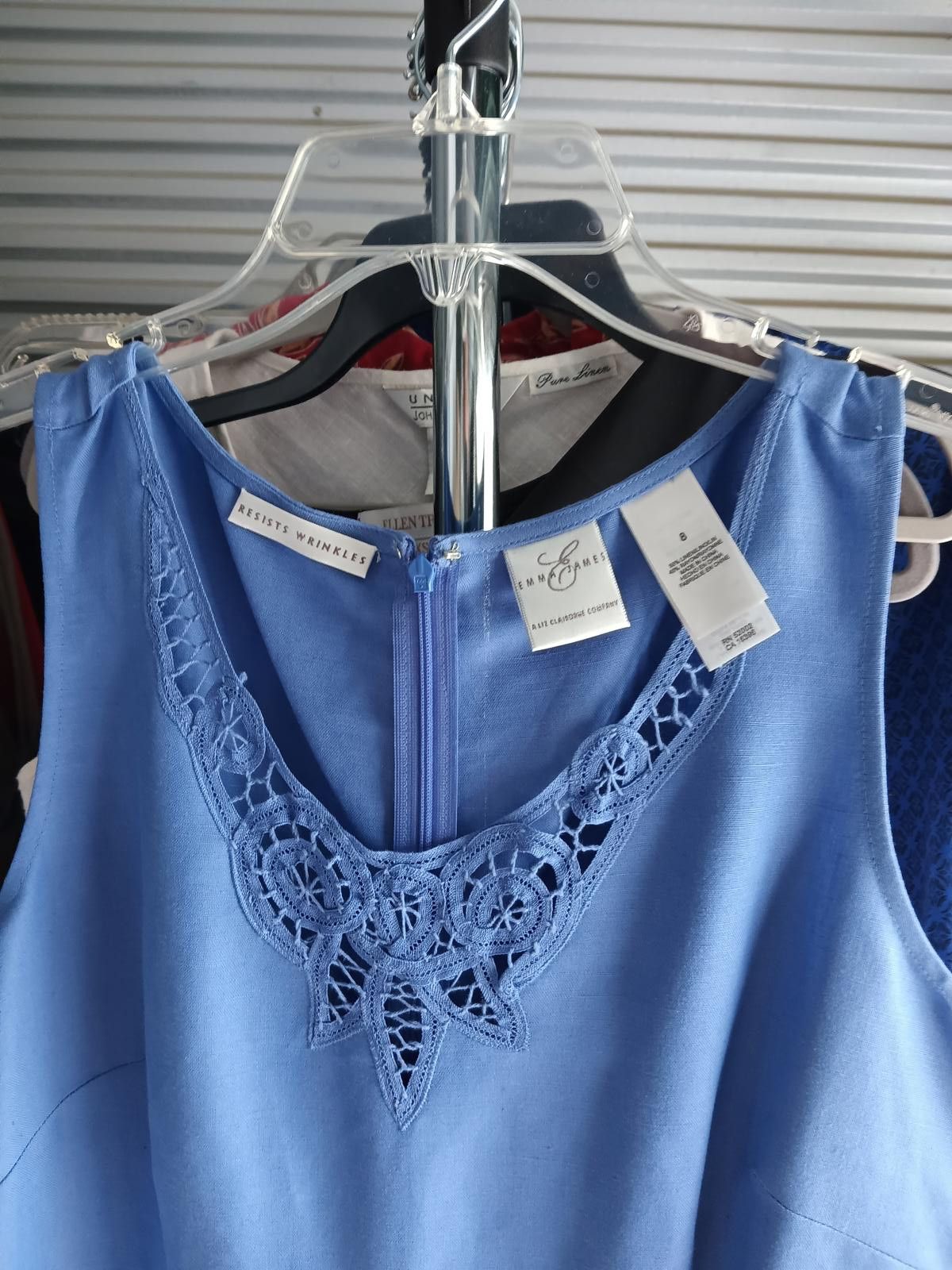 Designer Elegant Blue Maxi Dress with Lace Detailing Size M / US 6-8 / IT 42-44 - 3 Thumbnail