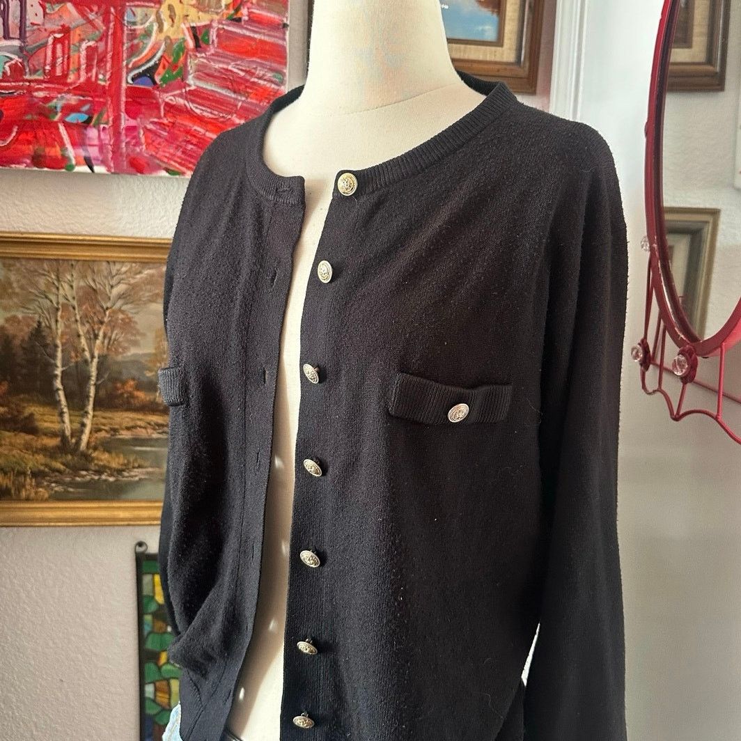 Other milano design group button up black cardigan Size M / US 6-8 / IT 42-44 - 2 Thumbnail