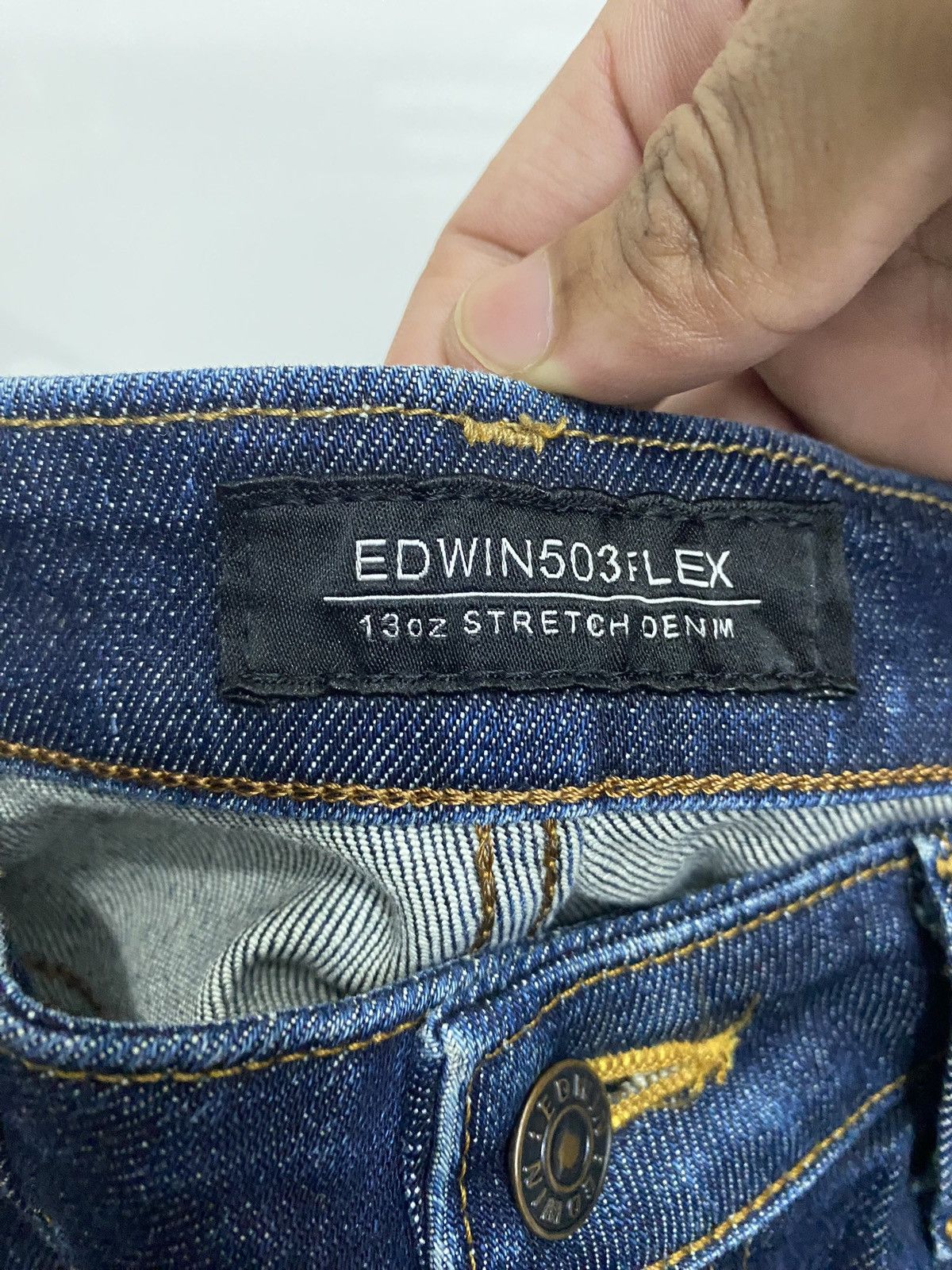 Edwin EDWIN 13oz 503 FLEX DISTRESSED DENIM JEANS JAPAN Size US 30 / EU 46 - 10 Thumbnail