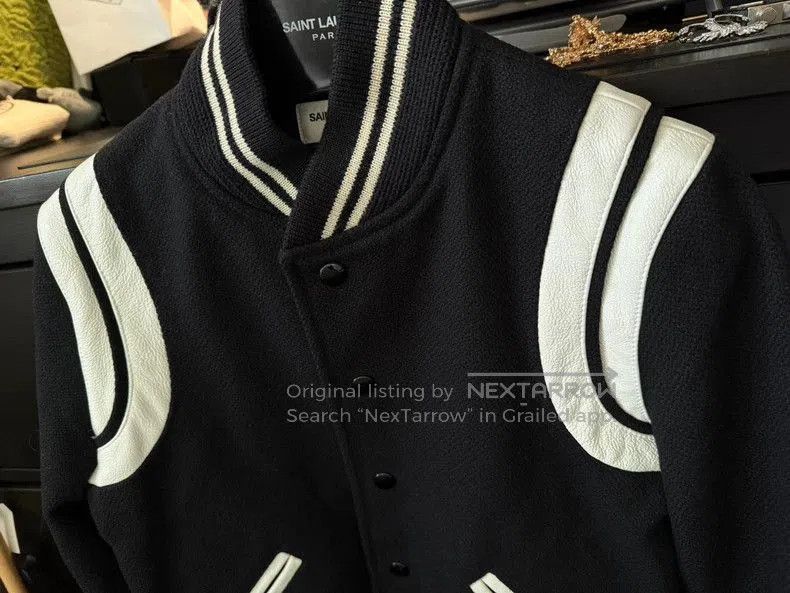 Saint Laurent Paris Saint Laurent Black Baseball Jacket. Size XS / US 0-2 / IT 36-38 - 4 Thumbnail