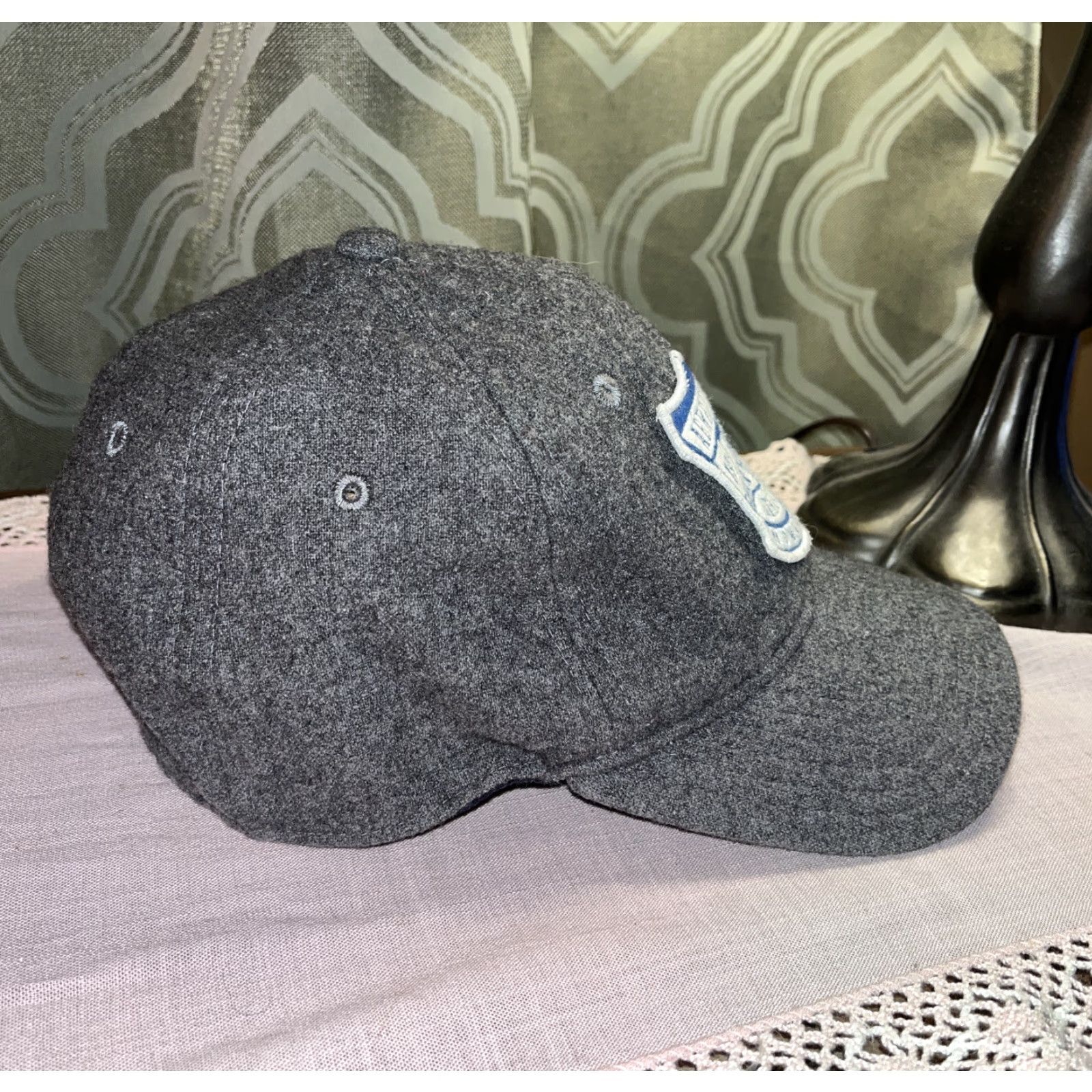Vintage VINTAGE Aéropostale Men's Fitted Wool Baseball Cap L/XL Gray Blue Patch Summer Fall Casual Size ONE SIZE - 4 Thumbnail