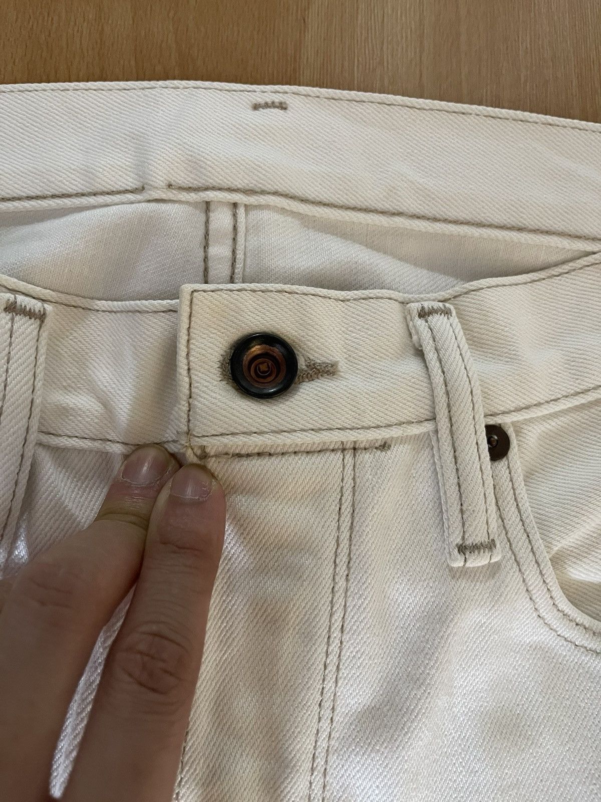 Todd Snyder Todd Snyder Frayed White Jeans Size US 30 / EU 46 - 5 Thumbnail