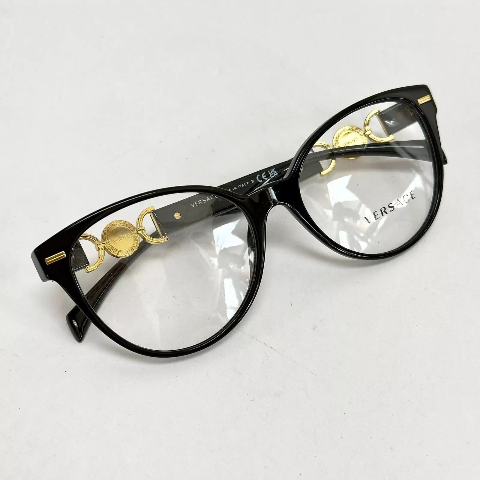 Versace VERSACE Medusa logo Buckle VE3334 Black Gold Eyeglass 3334 Size ONE SIZE - 3 Thumbnail