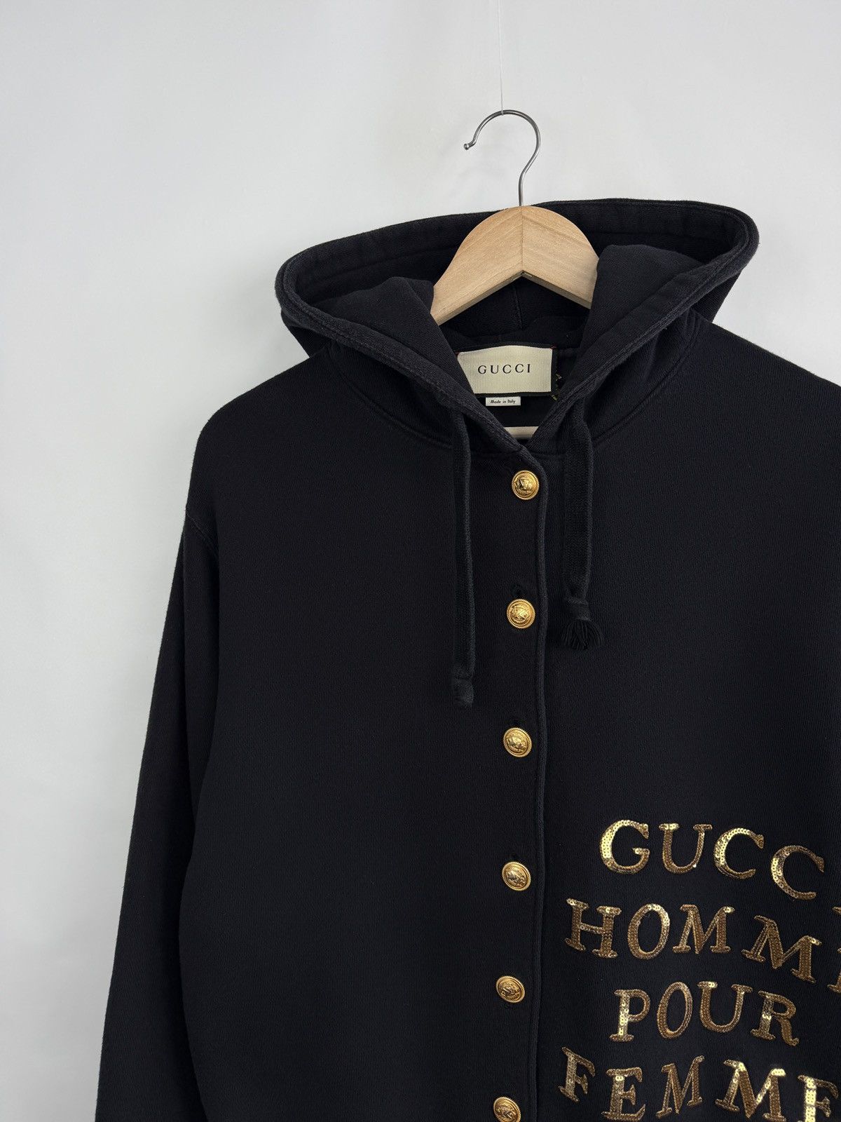 Gucci 🇮🇹 Gucci Homme Pour Femme Hoodie Cardigan Gold Buttons Italy Size XXS / US 00 / IT 34 - 7 Thumbnail