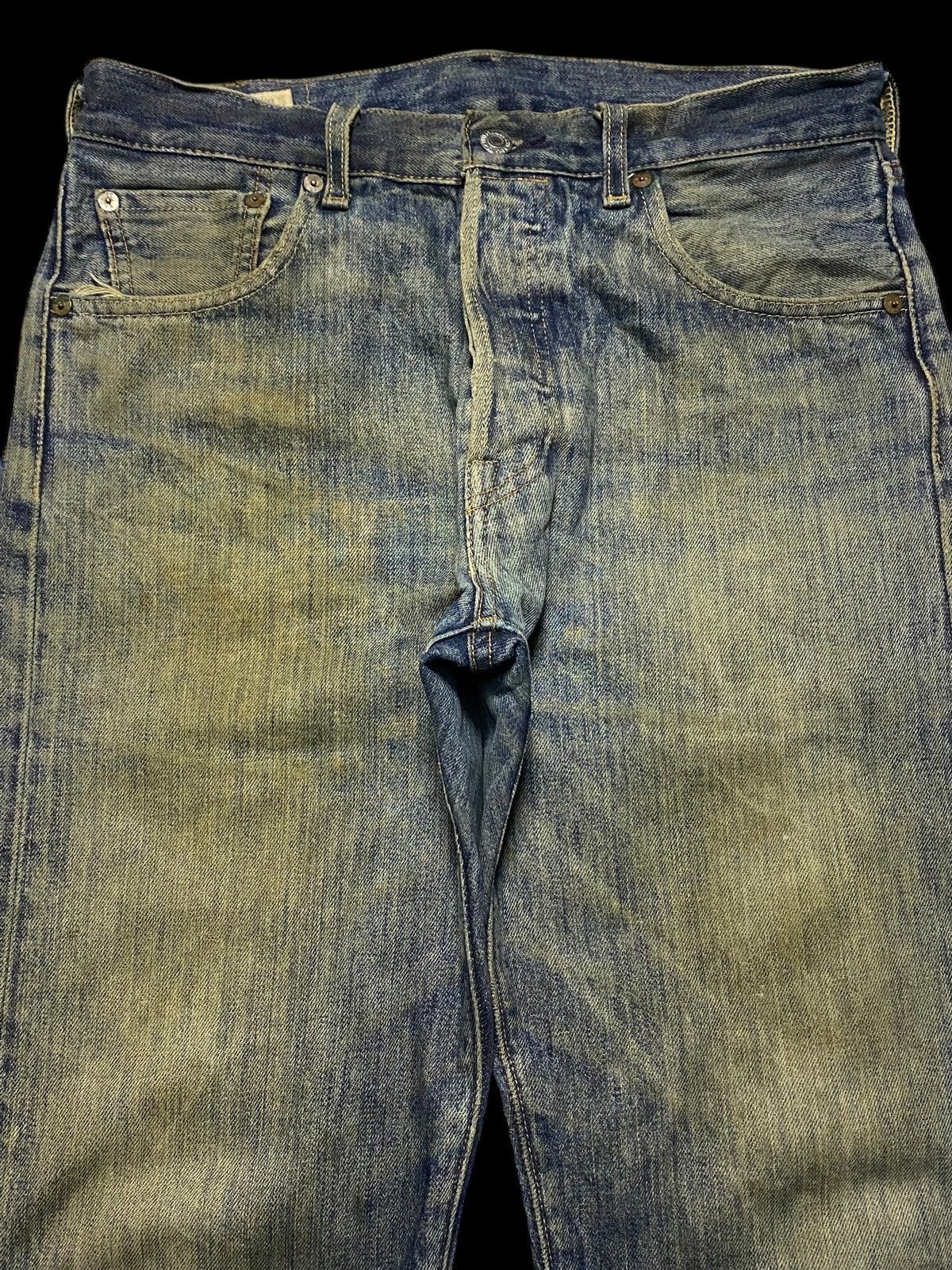 Levi's Vintage Clothing Levis Y2K Big E Mud Wash Distressed Slim Jeans Size US 31 - 3 Thumbnail