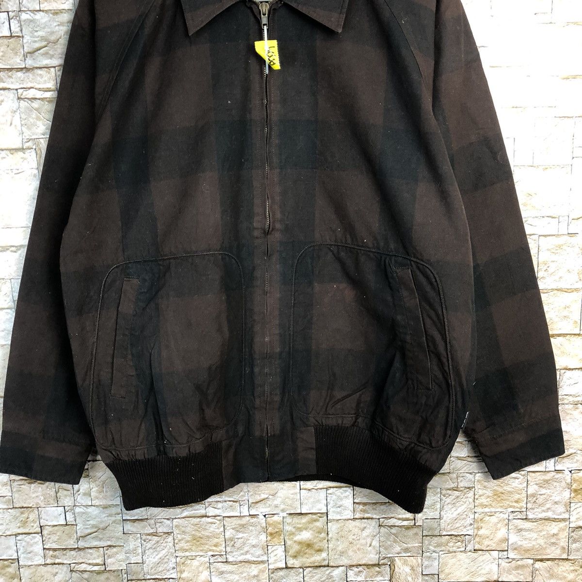 Woolrich Woolen Mills Wool Rich Dark Brown checkered vintage sweatwr jacket #A229 Size US M / EU 48-50 / 2 - 3 Thumbnail