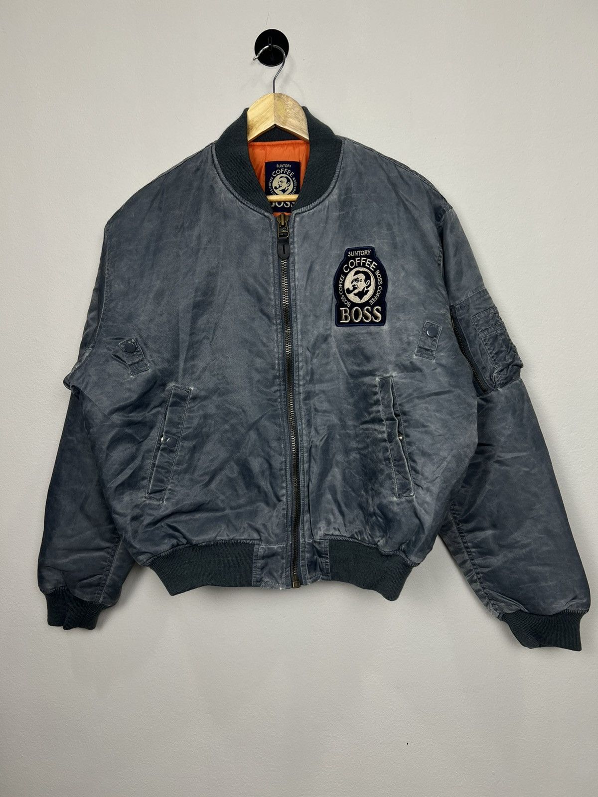 Japanese Brand Vintage 90s Suntory Boss Coffee MA-1 BOMBER JACKET Size US M / EU 48-50 / 2 - 2 Thumbnail