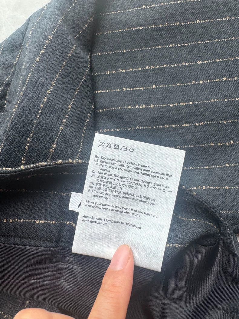 Acne Studios Acne Studios Black vertical striped trousers Size US 34 / EU 50 - 4 Thumbnail