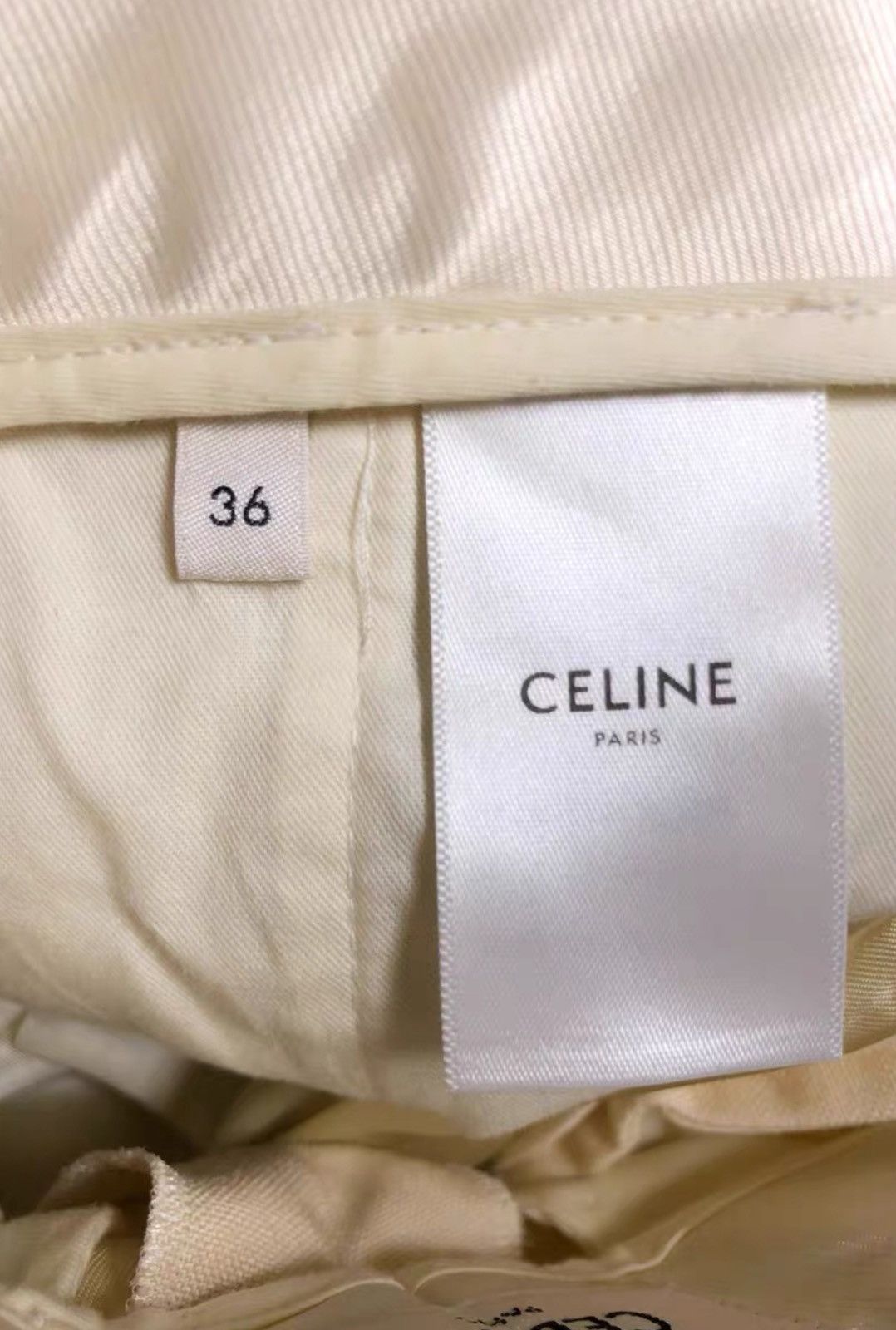 Celine Celine 2021SS Beige Mulberry Silk Panama Flare Pants Size 36" / US 14 / IT 50 - 5 Thumbnail