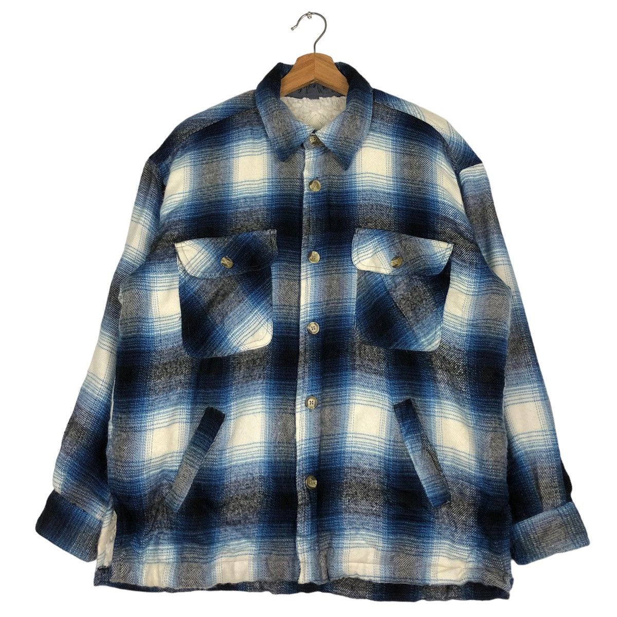 Flannel 🔥VINTAGE FLANNEL SHIRT JACKET SHEARLING LUCUPE ISSEY MIYAKE Size US M / EU 48-50 / 2 - 1 Thumbnail