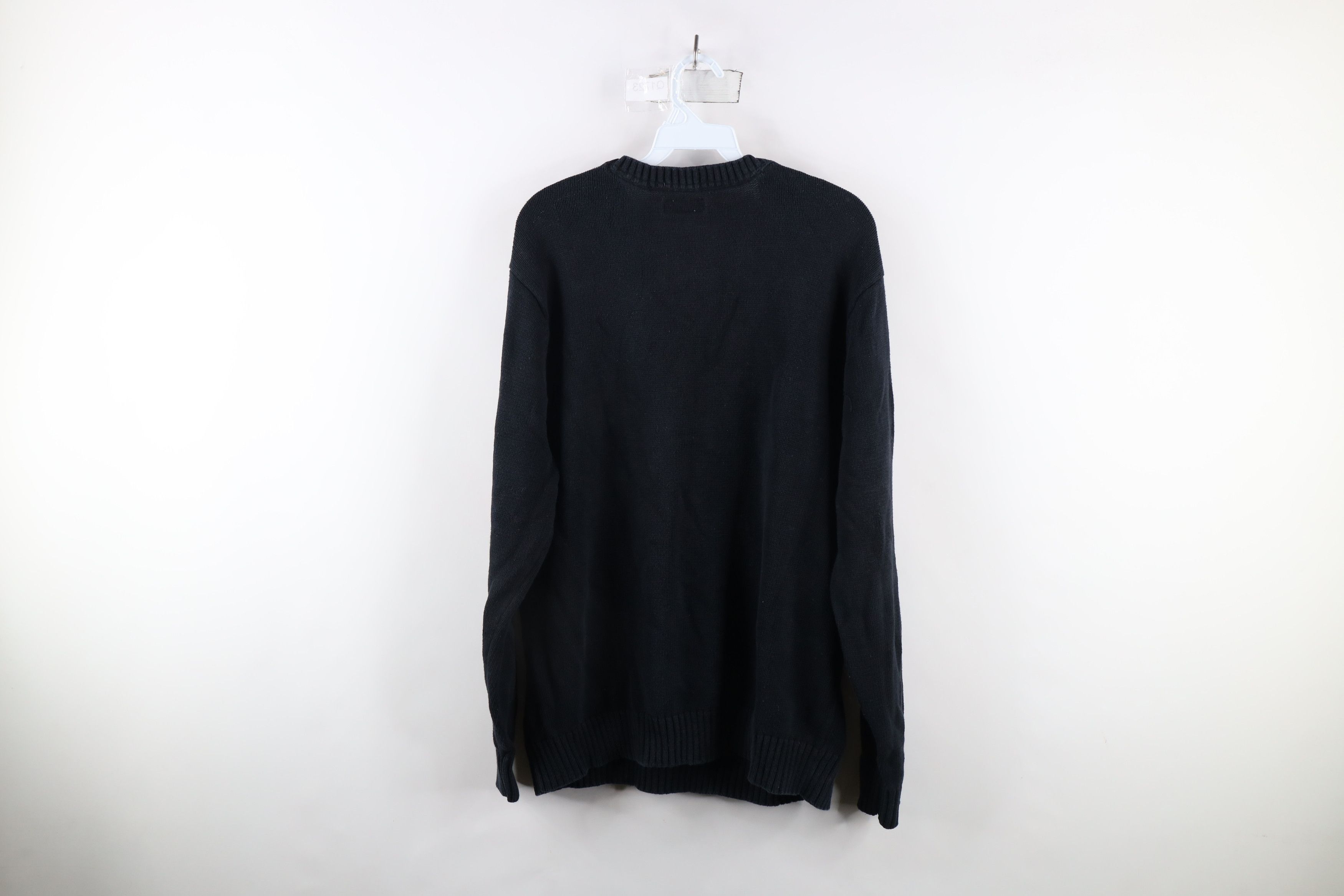 Vintage Vintage 90s Streetwear Cotton Knit Crewneck Sweater Black Size US L / EU 52-54 / 3 - 7 Thumbnail