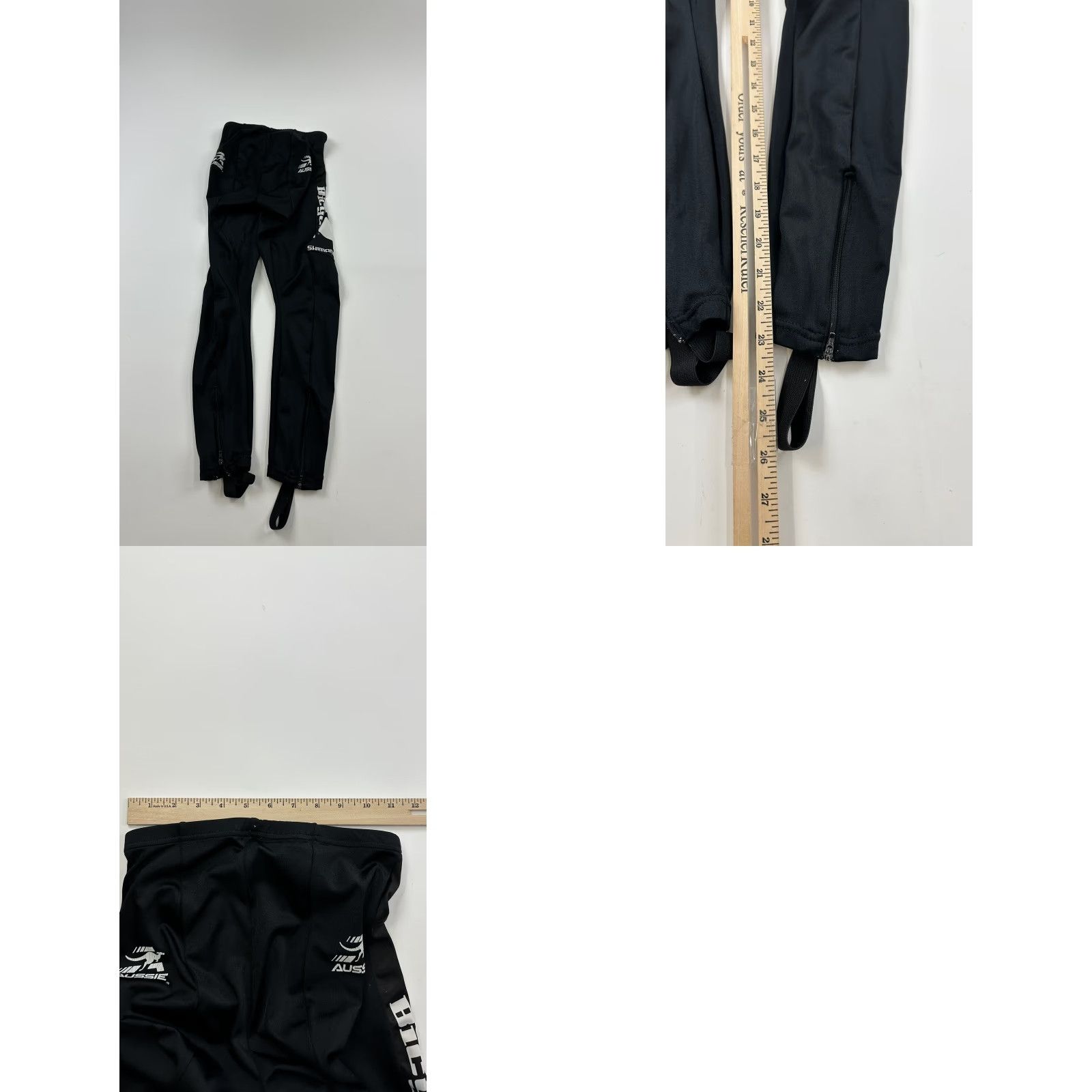 Vintage Aussie Leggings Women M Medium Black Stirrup Activewear Womens Size 32" / US 10 / IT 46 - 8 Thumbnail