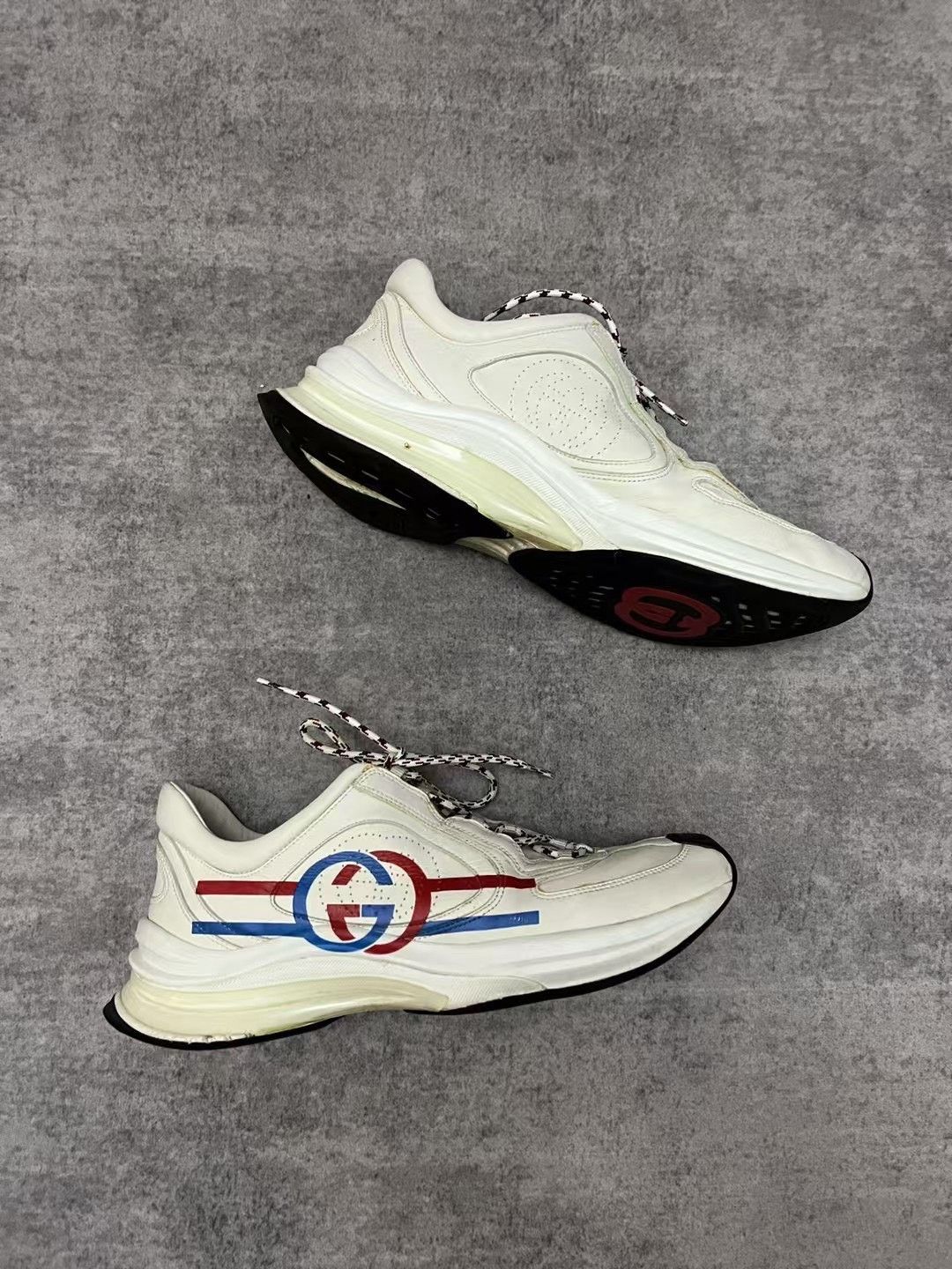 Gucci Gucci new blue and red color block double G line sneakers s Size US 10.5 / EU 43-44 - 3 Thumbnail