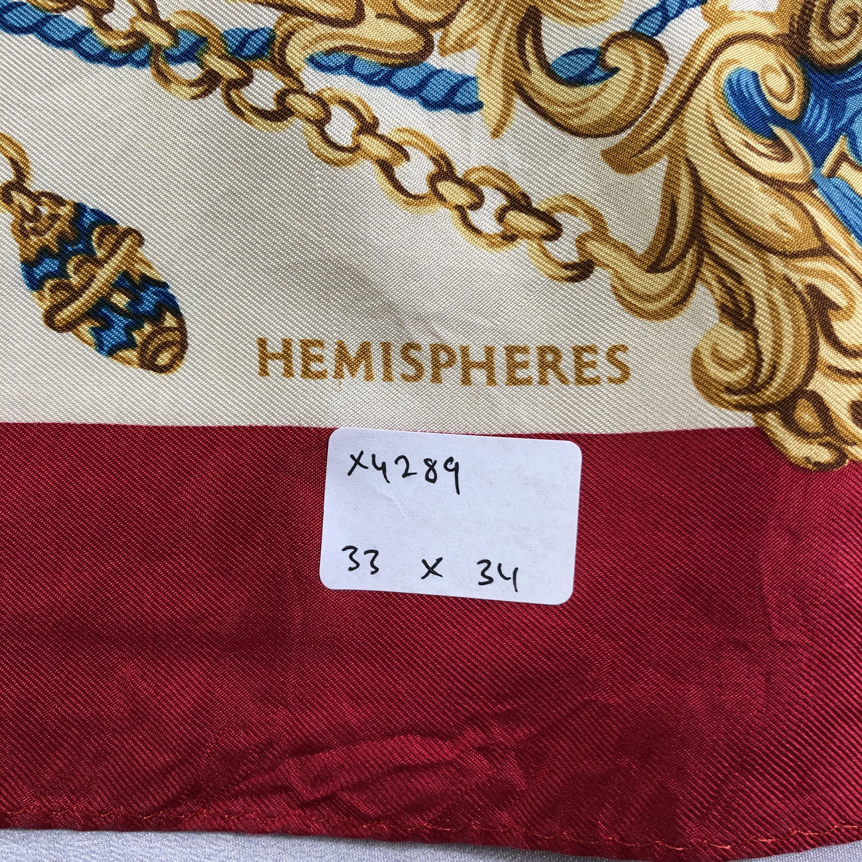 Vintage Vintage Hemispheres Silk Scarf Size ONE SIZE - 5 Thumbnail