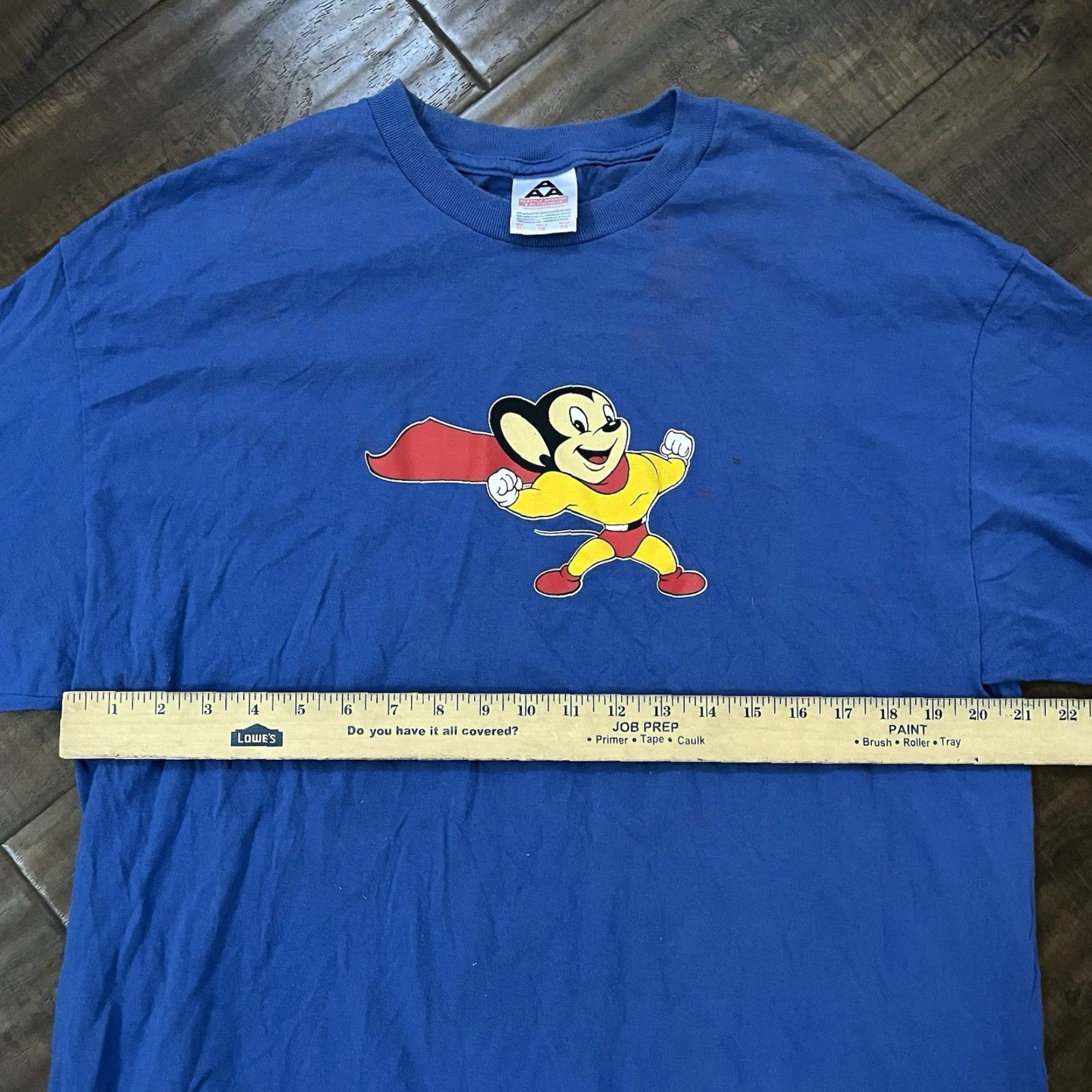Vintage VINTAGE Mighty Mouse T-Shirt Mens XL Blue 90s Cartoon Graphic Logo Shirt, USA, Moto? Size US XL / EU 56 / 4 - 6 Thumbnail