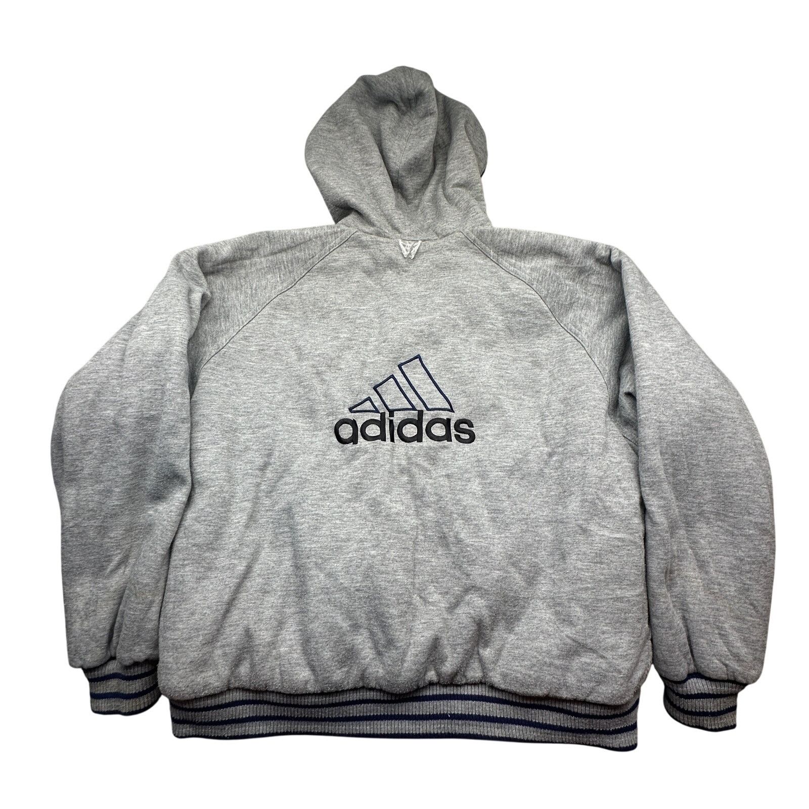 Adidas VTG 90s Adidas Reversible Nylon Jacket Hoodie Large Blue Size US L / EU 52-54 / 3 - 2 Thumbnail