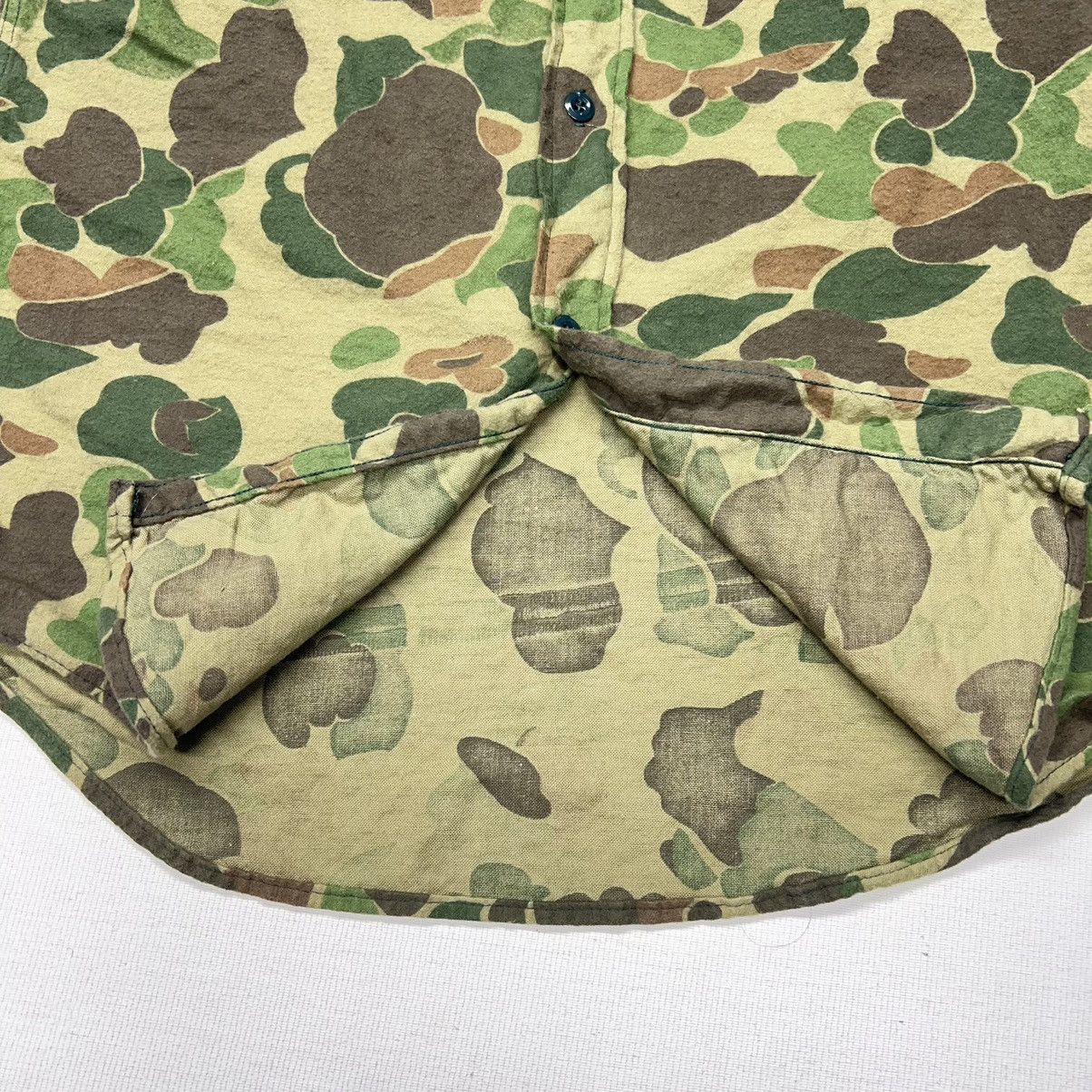 Vintage VTG Kamo Button Shirt Duck Camo Green Hunting Vietnam Era Size US S / EU 44-46 / 1 - 6 Thumbnail