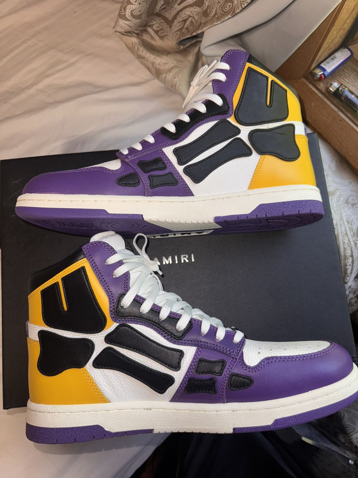 Amiri Amiri Skel Hi-Top Lakers Colors Size 12 US 45 EU Brand New Size US 12 / EU 45 - 1 Thumbnail