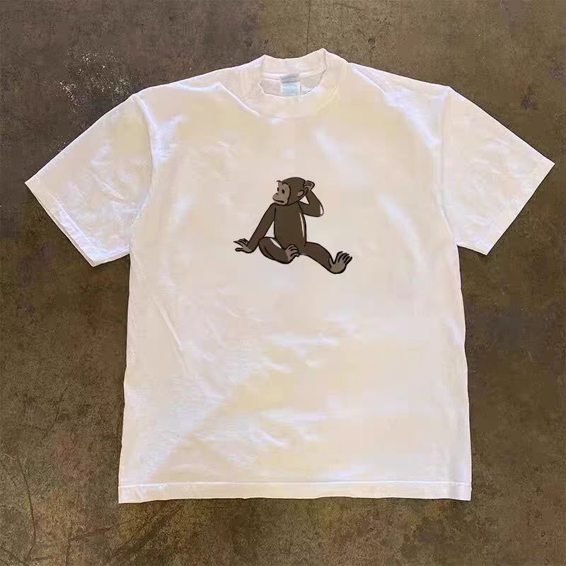 Japanese Brand × Vintage Men's loose casual monkey print t-shirt Size US L / EU 52-54 / 3 - 1 Thumbnail