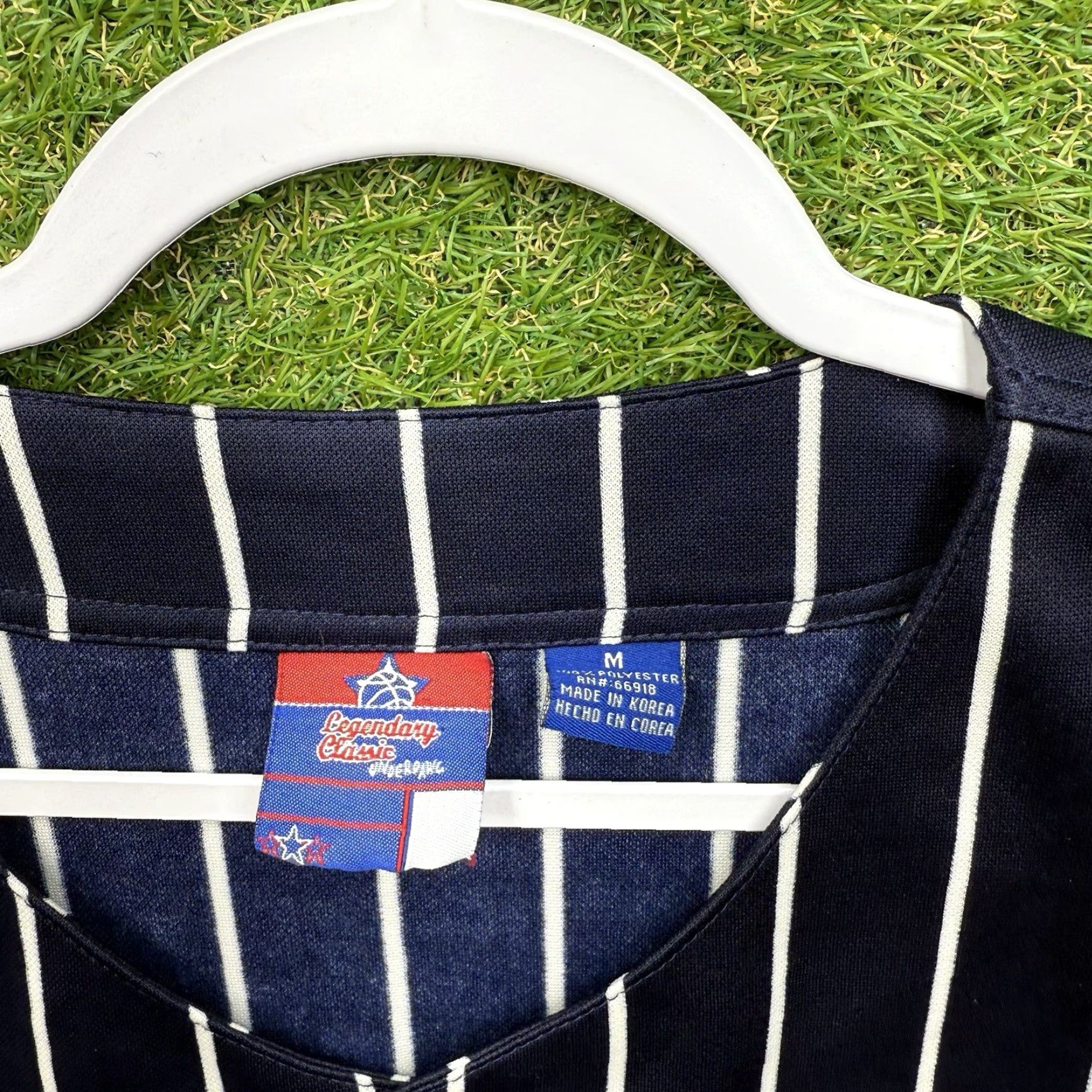 Vintage VINTAGE New York Baseball Jersey Mens Medium Legendary Classics Blue Striped Baseball 23 Mens Size US M / EU 48-50 / 2 - 3 Thumbnail