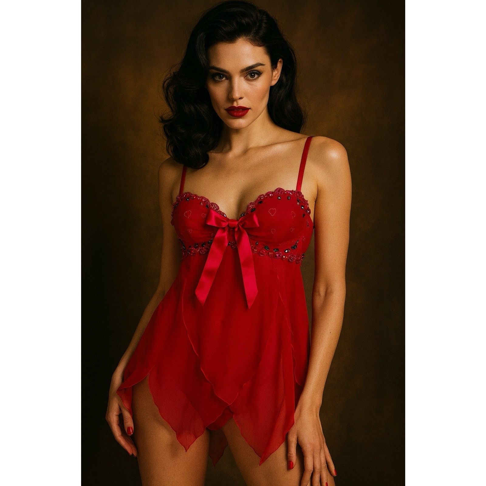 Victoria's Secret Vintage Y2K VICTORIA’S SECRET Cherry Embroidered Cami 34B Size ONE SIZE - 1 Thumbnail