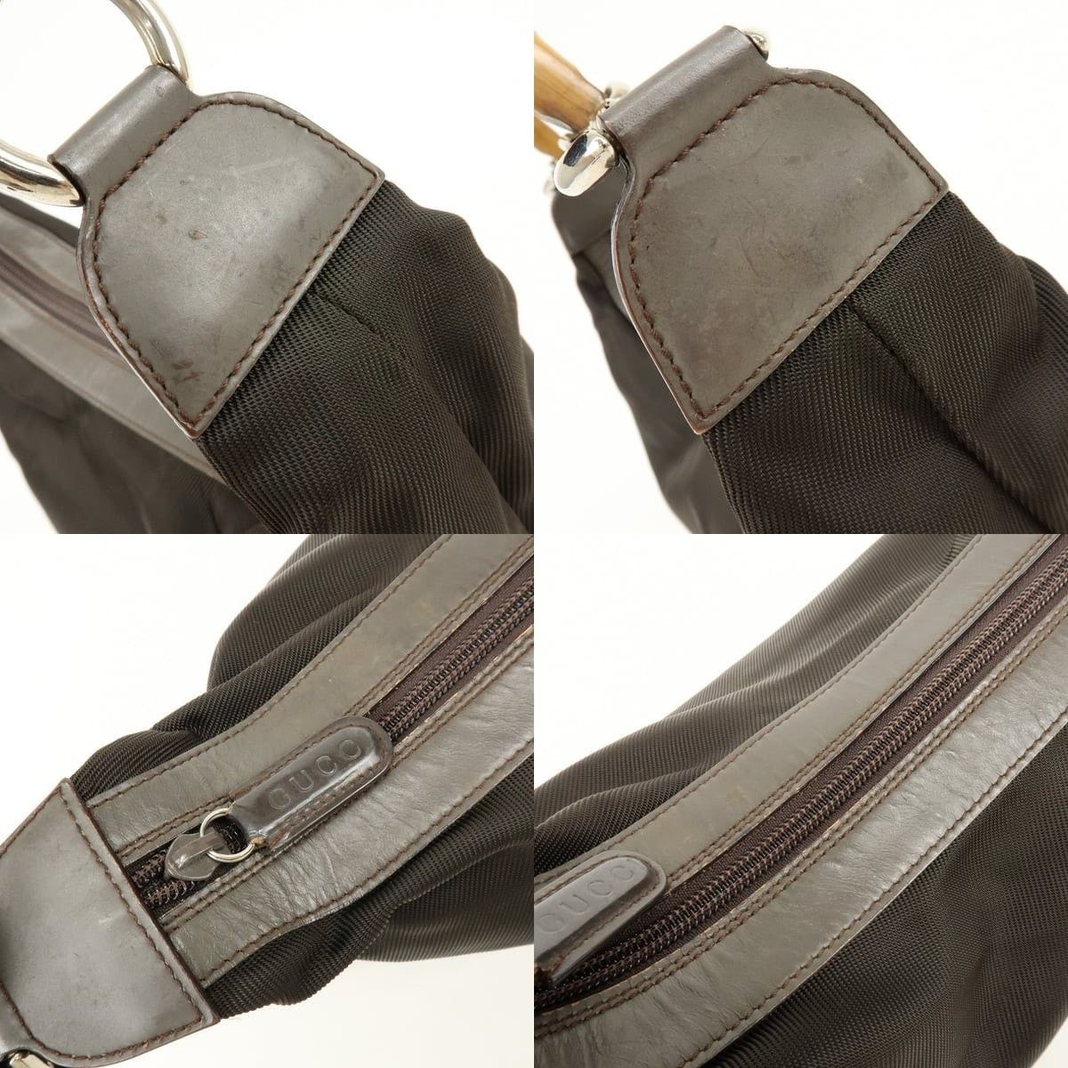 Gucci Gucci Bamboo Nylon Shoulder Bag Brown Size ONE SIZE - 6 Thumbnail