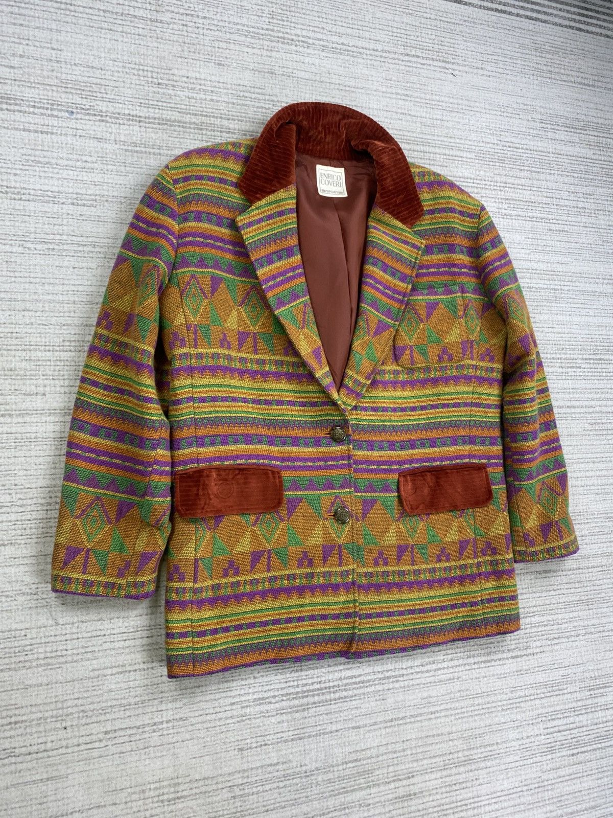Enrico Coveri Vintage 90s Enrico Coveri Multicolour Westbound Style Blazer Size US M / EU 48-50 / 2 - 3 Thumbnail