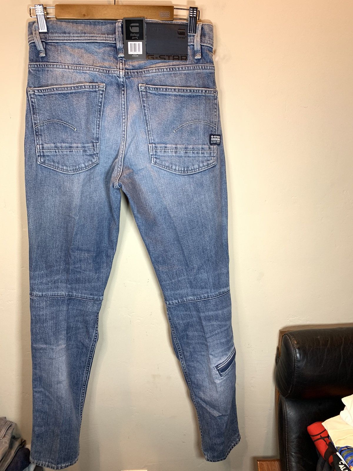 Designer × G-Star RARE New G-Star Raw Pilot 3D Slim Zip Knee Faded Denim Jeans Size US 28 / EU 44 - 2 Thumbnail