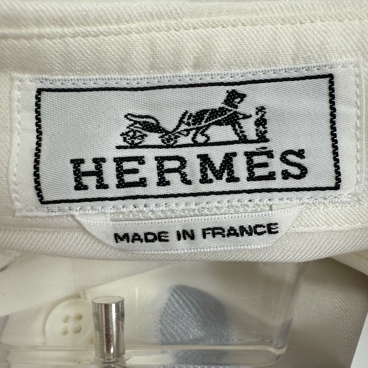 Hermes Hermes White Irregular Pattern Shirt K26WX Size US S / EU 44-46 / 1 - 6 Thumbnail