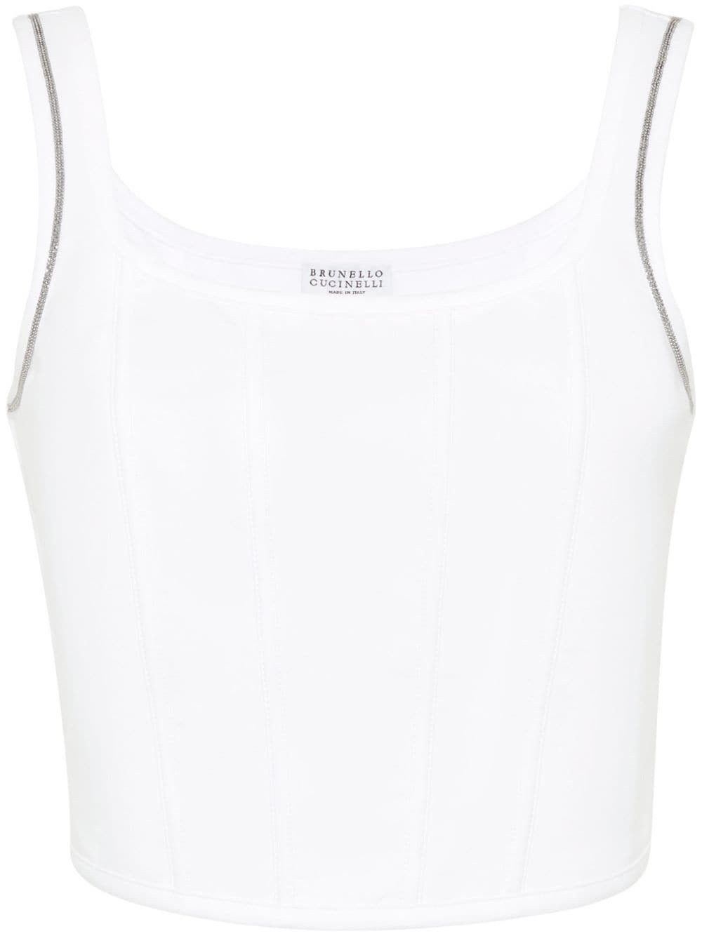 Brunello Cucinelli o1y0825 Bustier in White Size XS / US 0-2 / IT 36-38 - 1 Thumbnail